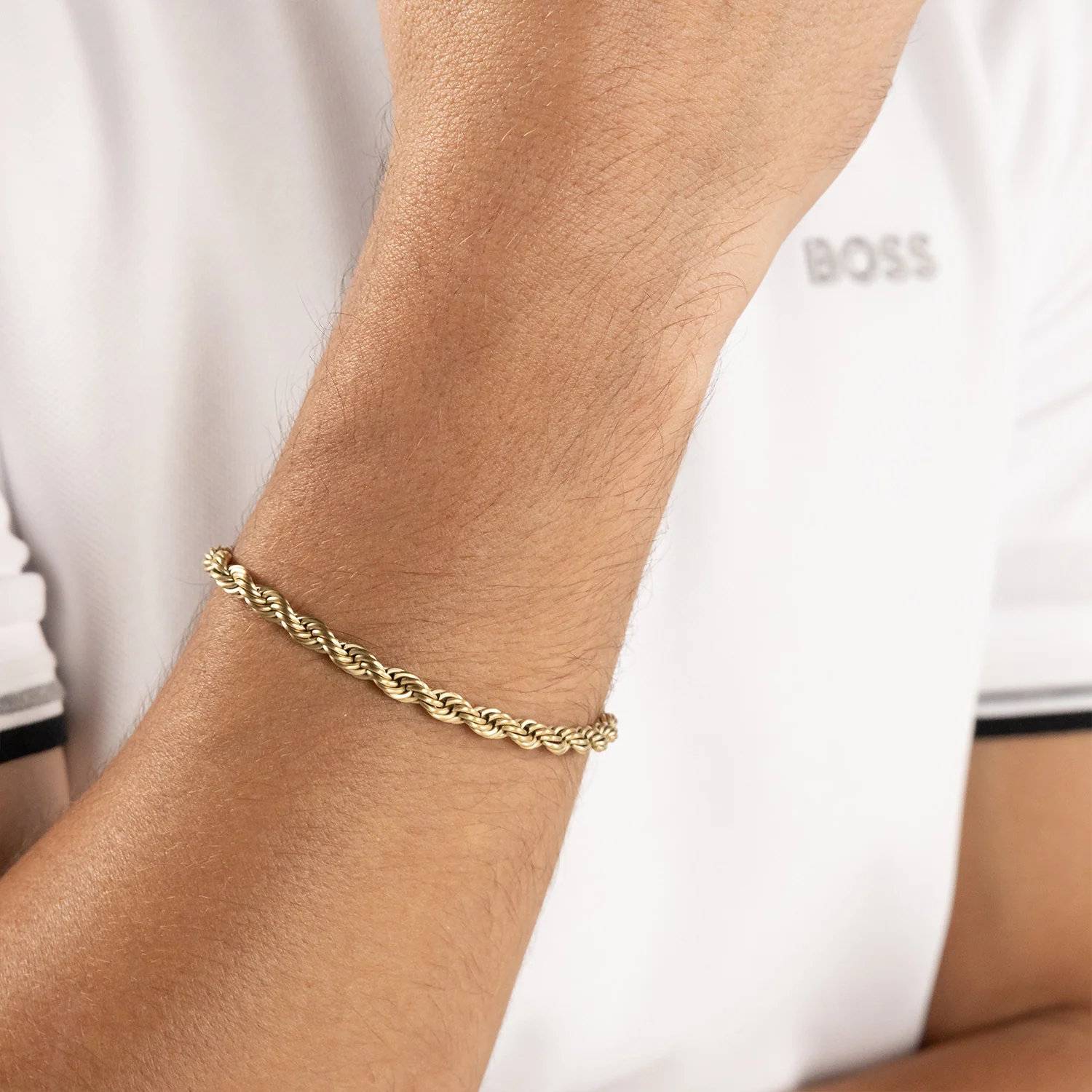 Hugo Boss Stainless Steel Gold-coloured Men's Chain bracelet HBJ1580810M - Image 2
