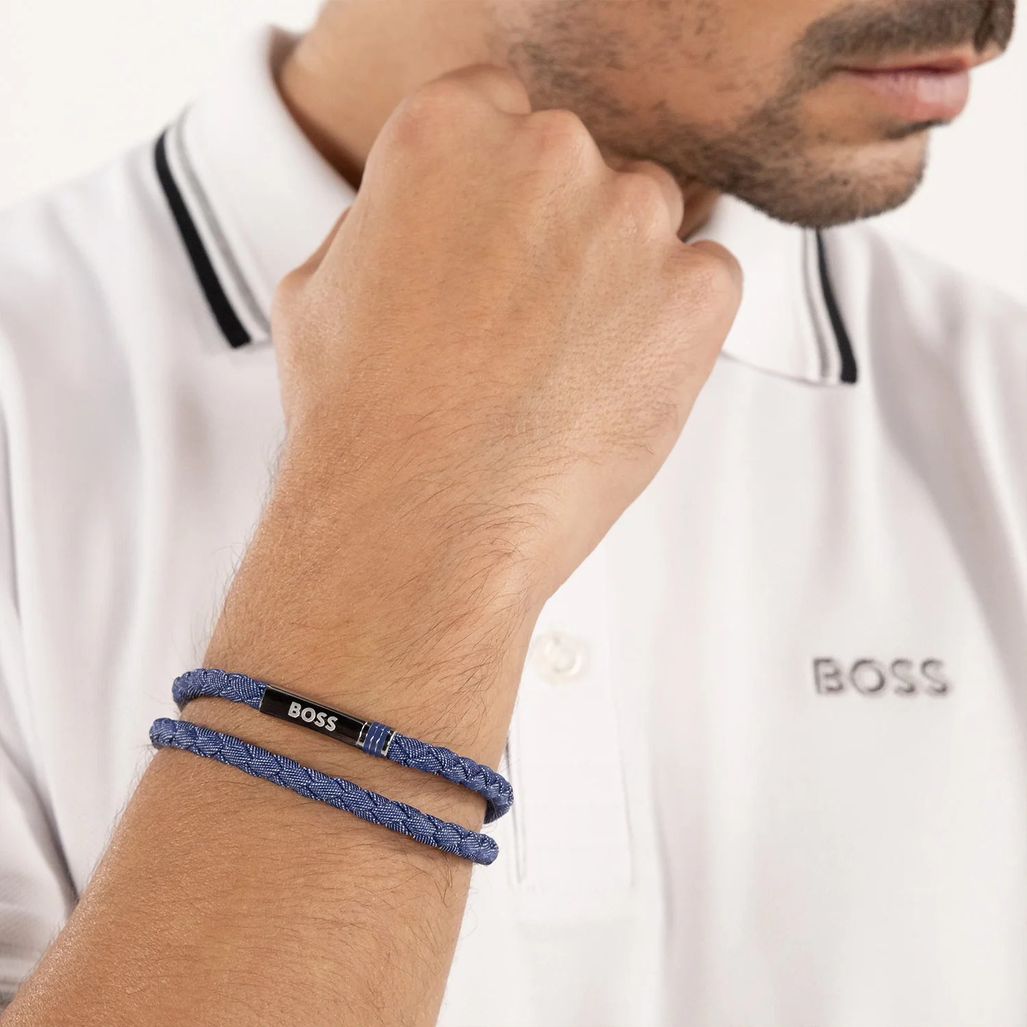 Hugo Boss Synthetic Fiber Blue Men's Braided bracelet HBJ1580800 - Image 2