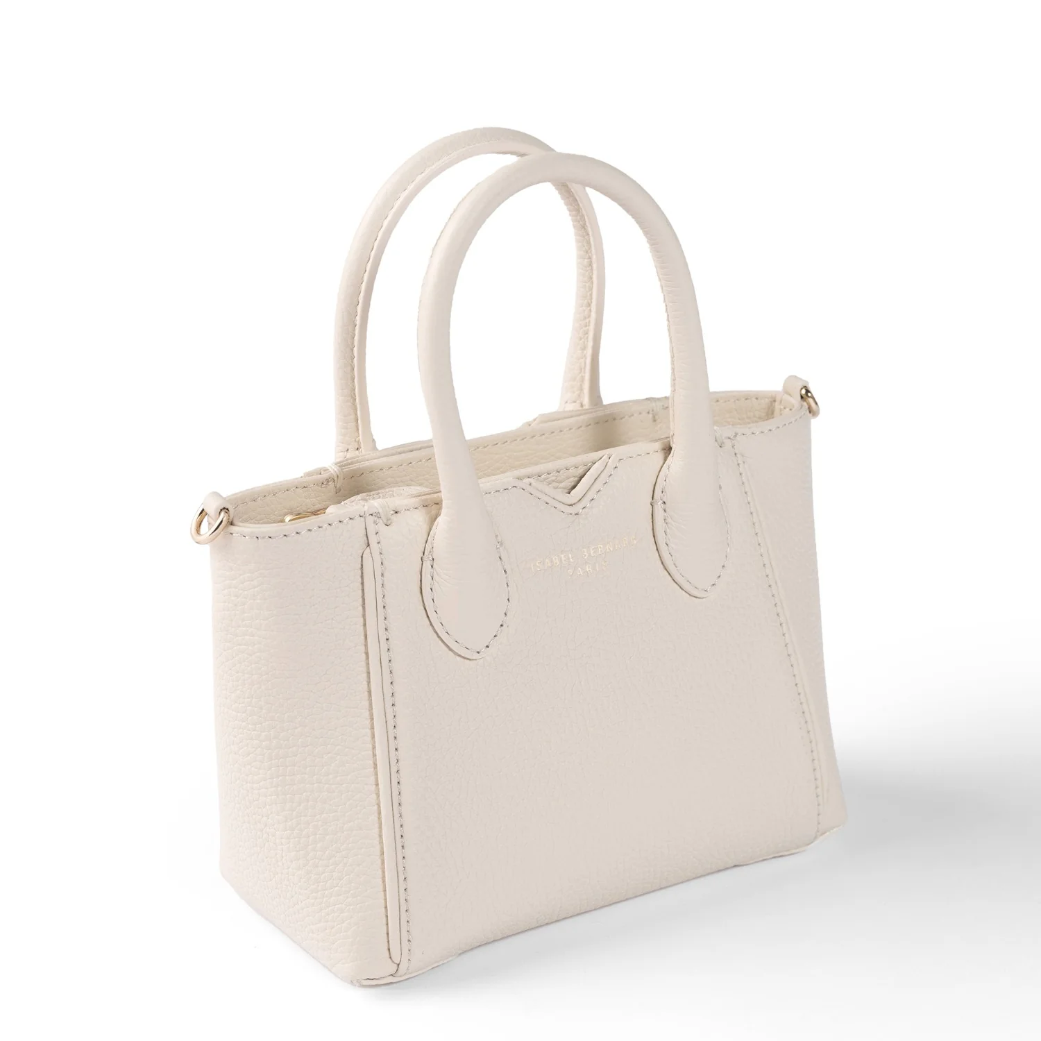 Isabel Bernard Honoré Cloe Mini Cream Calfskin Leather Handbag IB21124-070 - Image 9