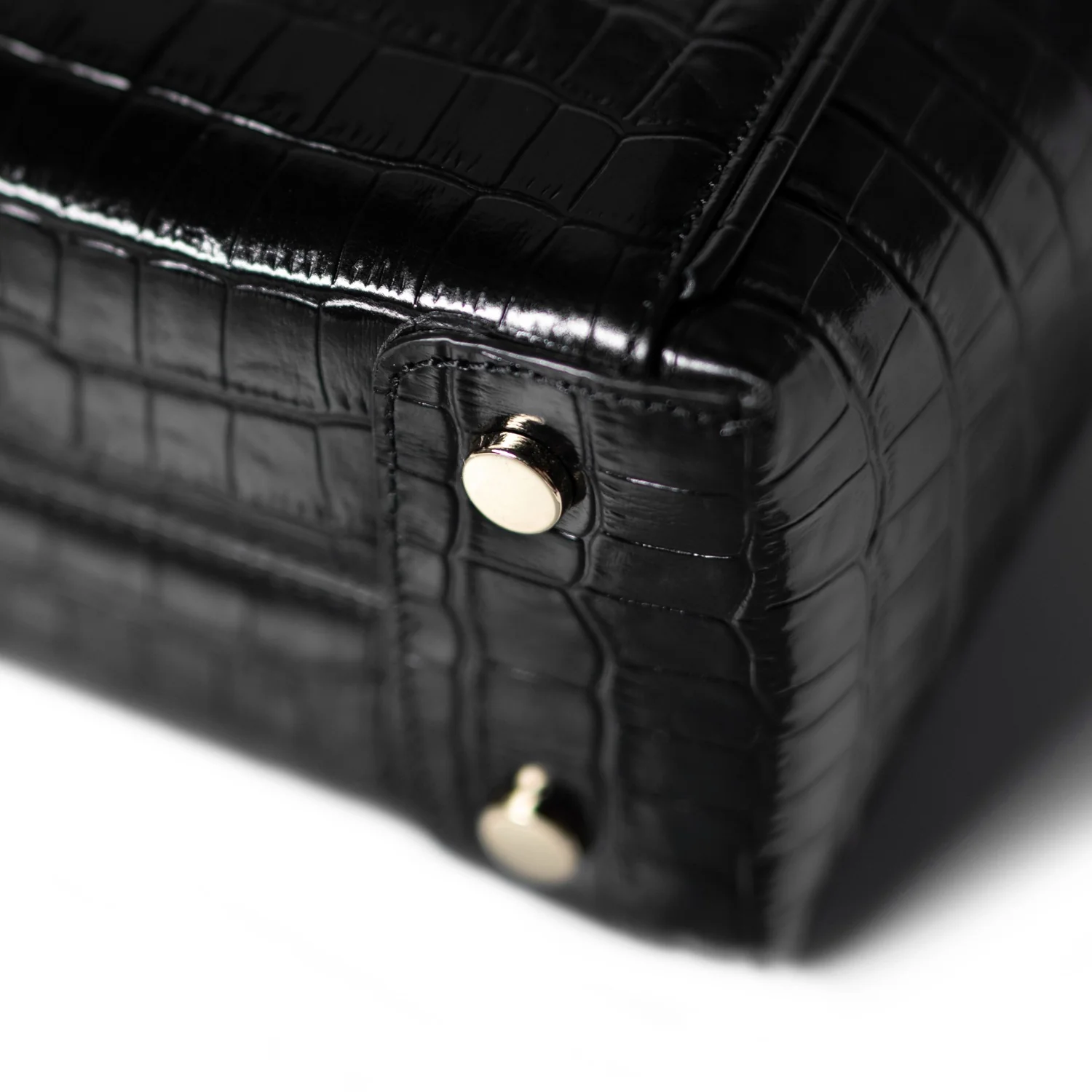 Isabel Bernard Honoré Cloe Mini Croco Black Calfskin Leather Handbag IB21124-201 - Image 7