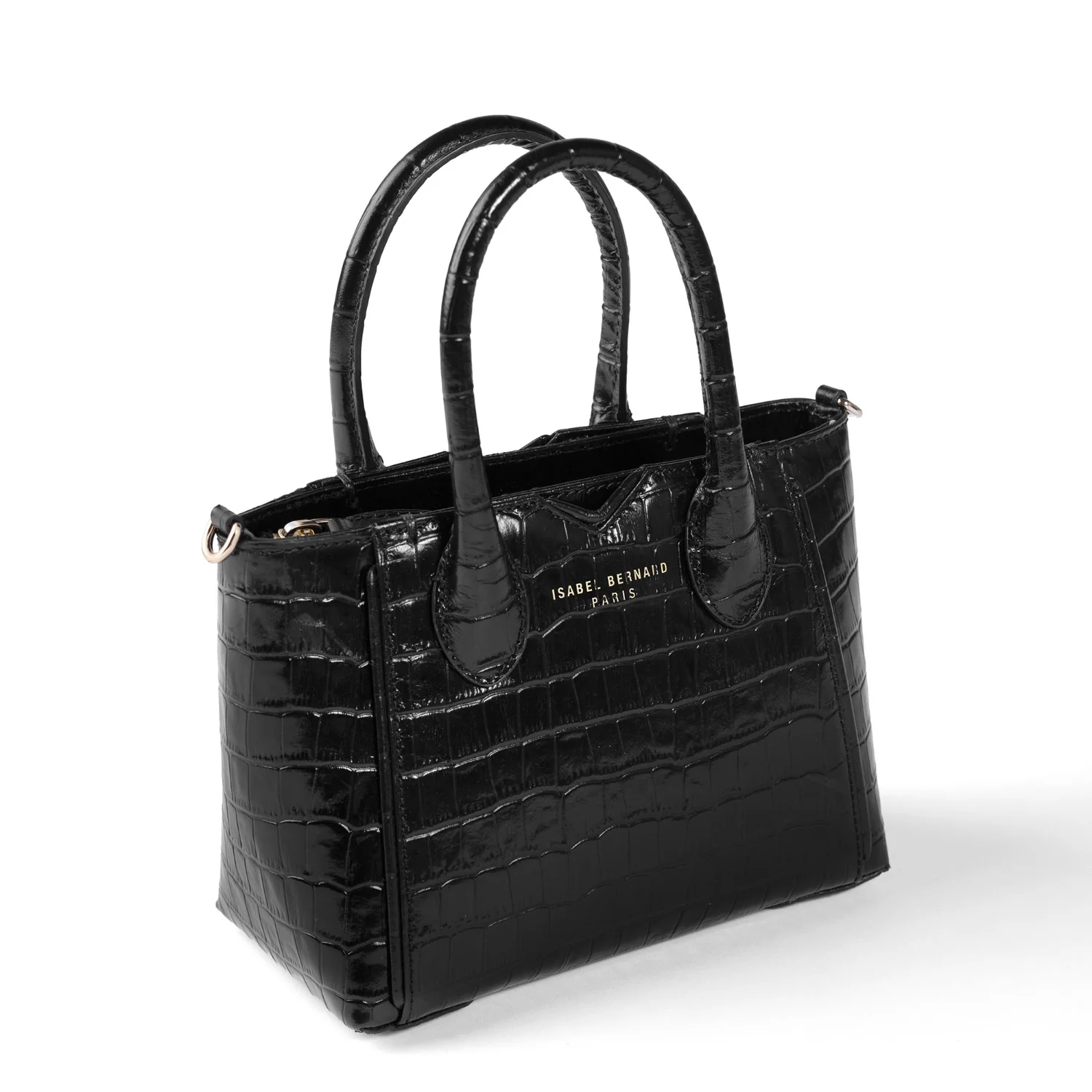Isabel Bernard Honoré Cloe Mini Croco Black Calfskin Leather Handbag IB21124-201 - Image 8