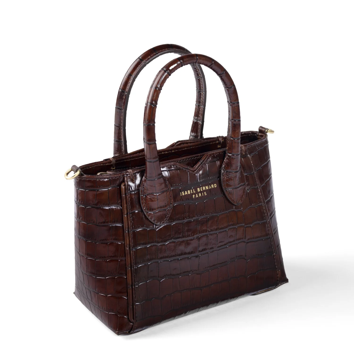Isabel Bernard Honoré Cloe Mini Croco Brown Calfskin Leather Handbag IB21124-230 - Image 10