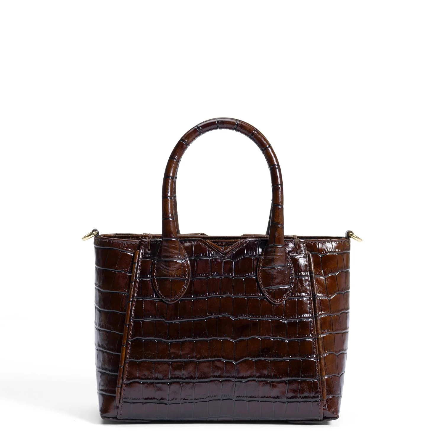 Isabel Bernard Honoré Cloe Mini Croco Brown Calfskin Leather Handbag IB21124-230 - Image 6
