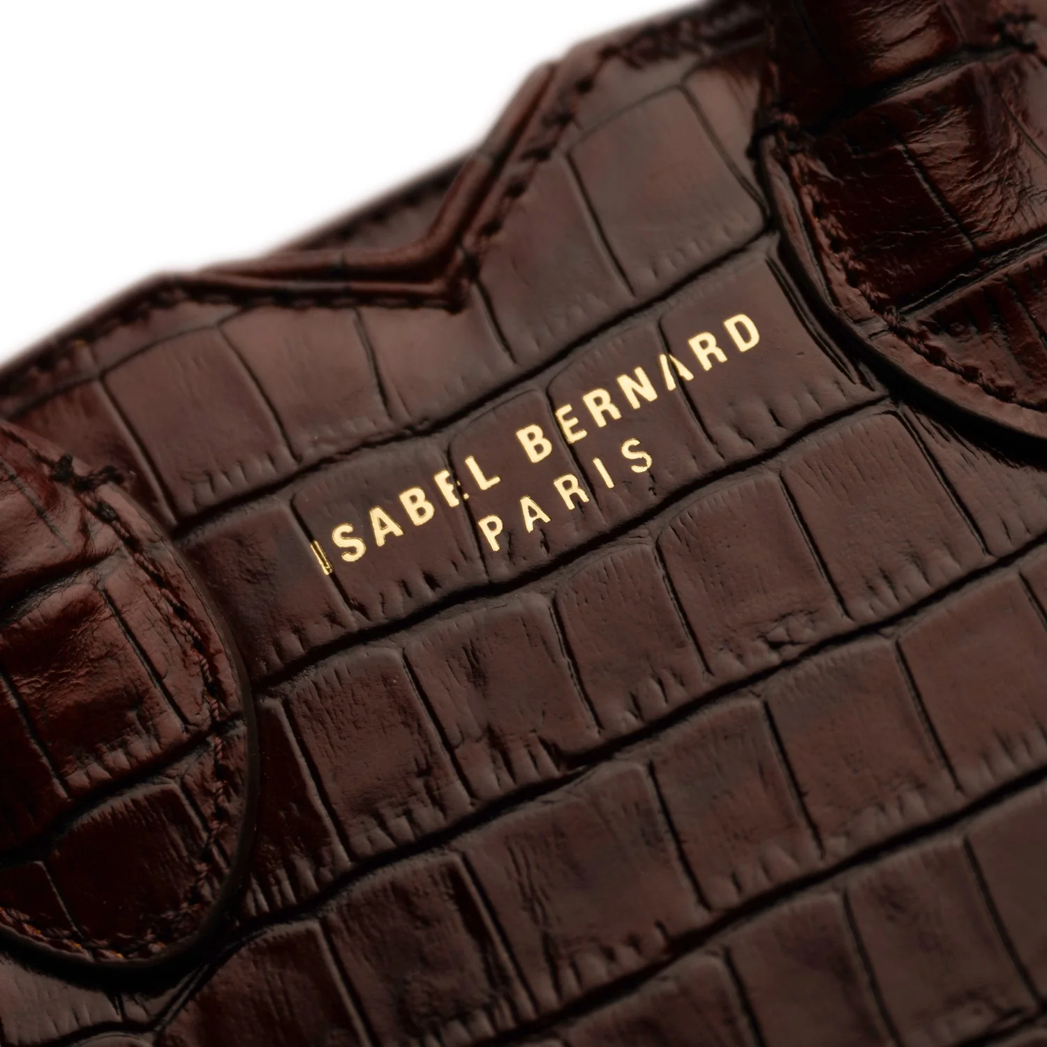 Isabel Bernard Honoré Cloe Mini Croco Brown Calfskin Leather Handbag IB21124-230 - Image 7