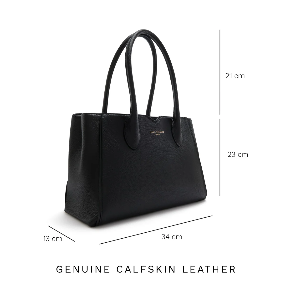 Isabel Bernard Honoré Cloe Midi Black Calfskin Leather Handbag IB25082-001 - Image 10