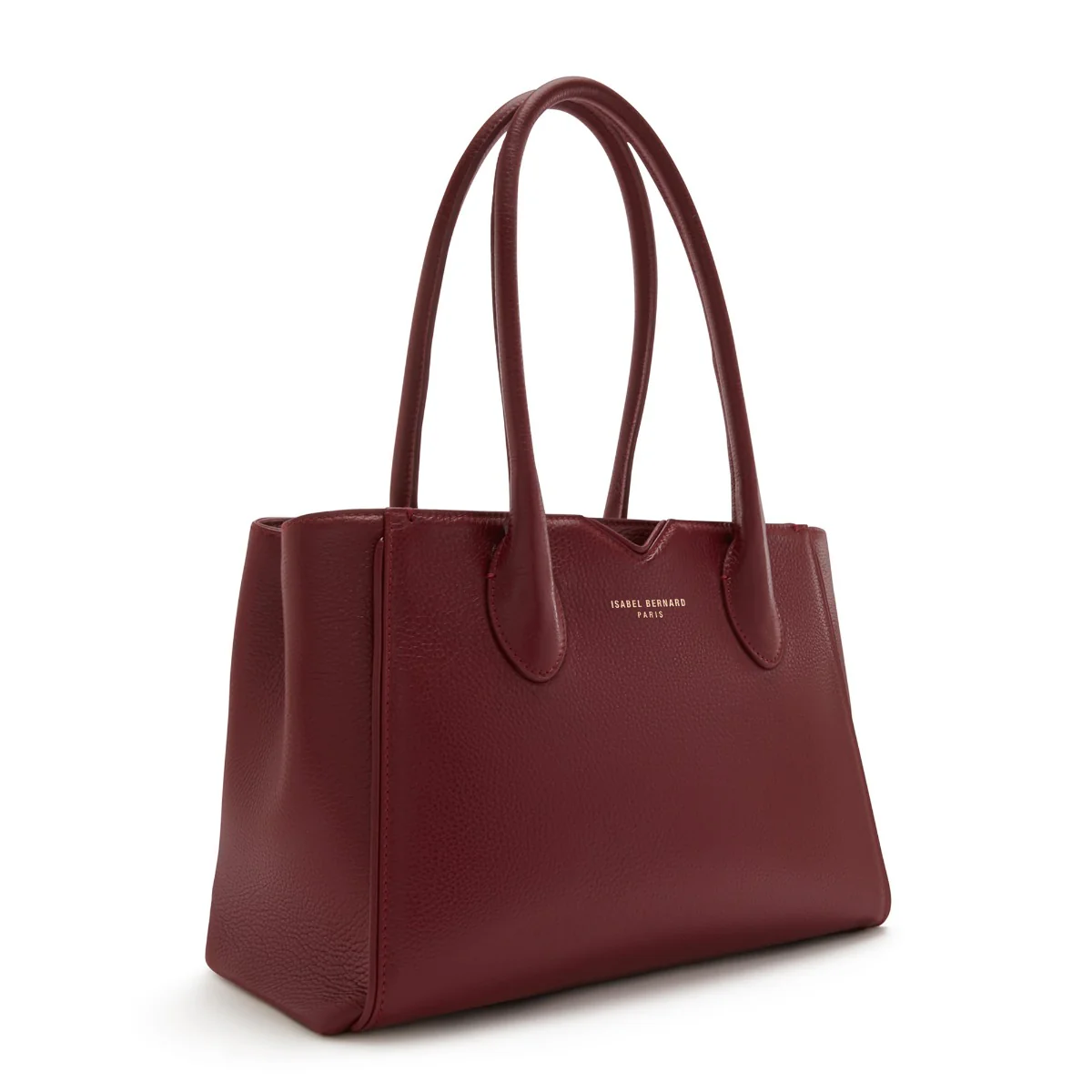 Isabel Bernard Honoré Cloe Midi Bordeaux Calfskin Leather Handbag IB25082-052 - Image 4
