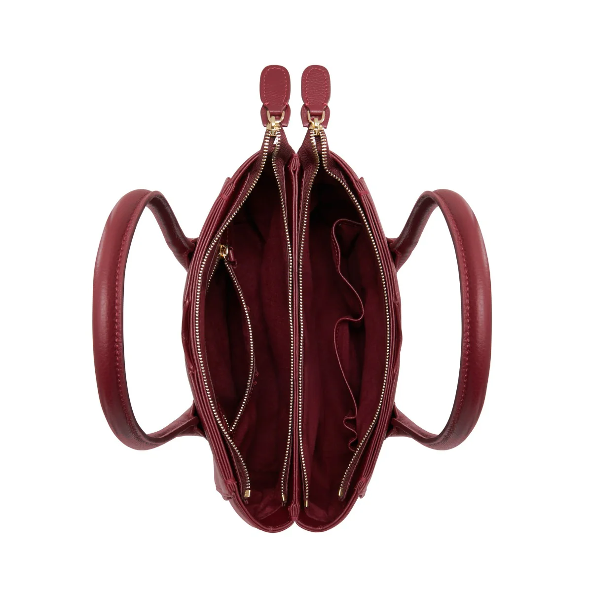 Isabel Bernard Honoré Cloe Midi Bordeaux Calfskin Leather Handbag IB25082-052 - Image 8