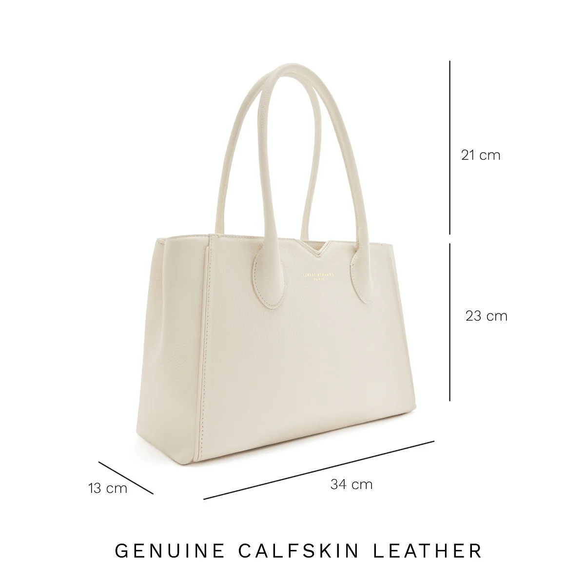 Isabel Bernard Honoré Cloe Midi Crème Kalfsleren Handtas IB25082-070 - Image 8