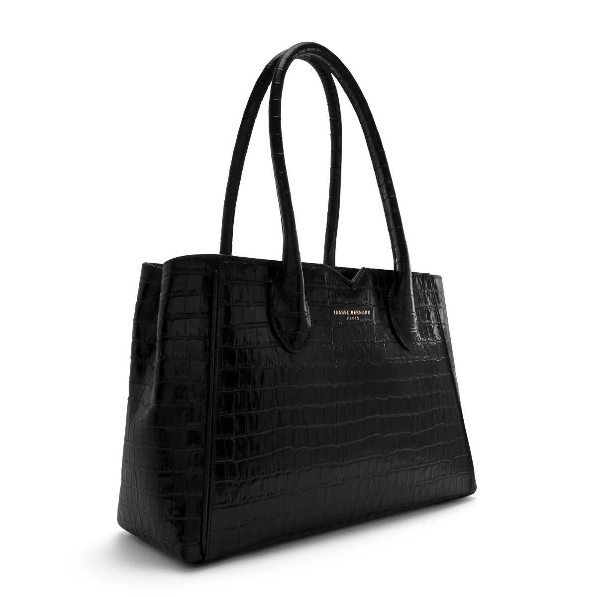 Isabel Bernard Honoré Cloe Midi Croco Zwarte Kalfsleren Handtas IB25082-201 - Image 4