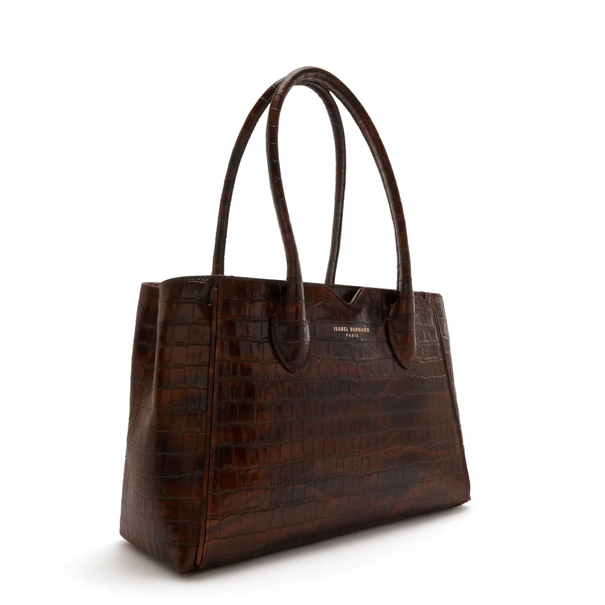 Isabel Bernard Honoré Cloe Midi Croco Brown Calfskin Leather Handbag IB25082-230 - Image 5