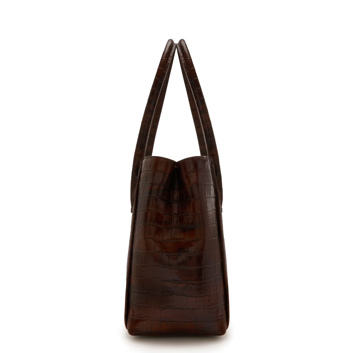 Isabel Bernard Honoré Cloe Midi Croco Brown Calfskin Leather Handbag IB25082-230 - Image 6
