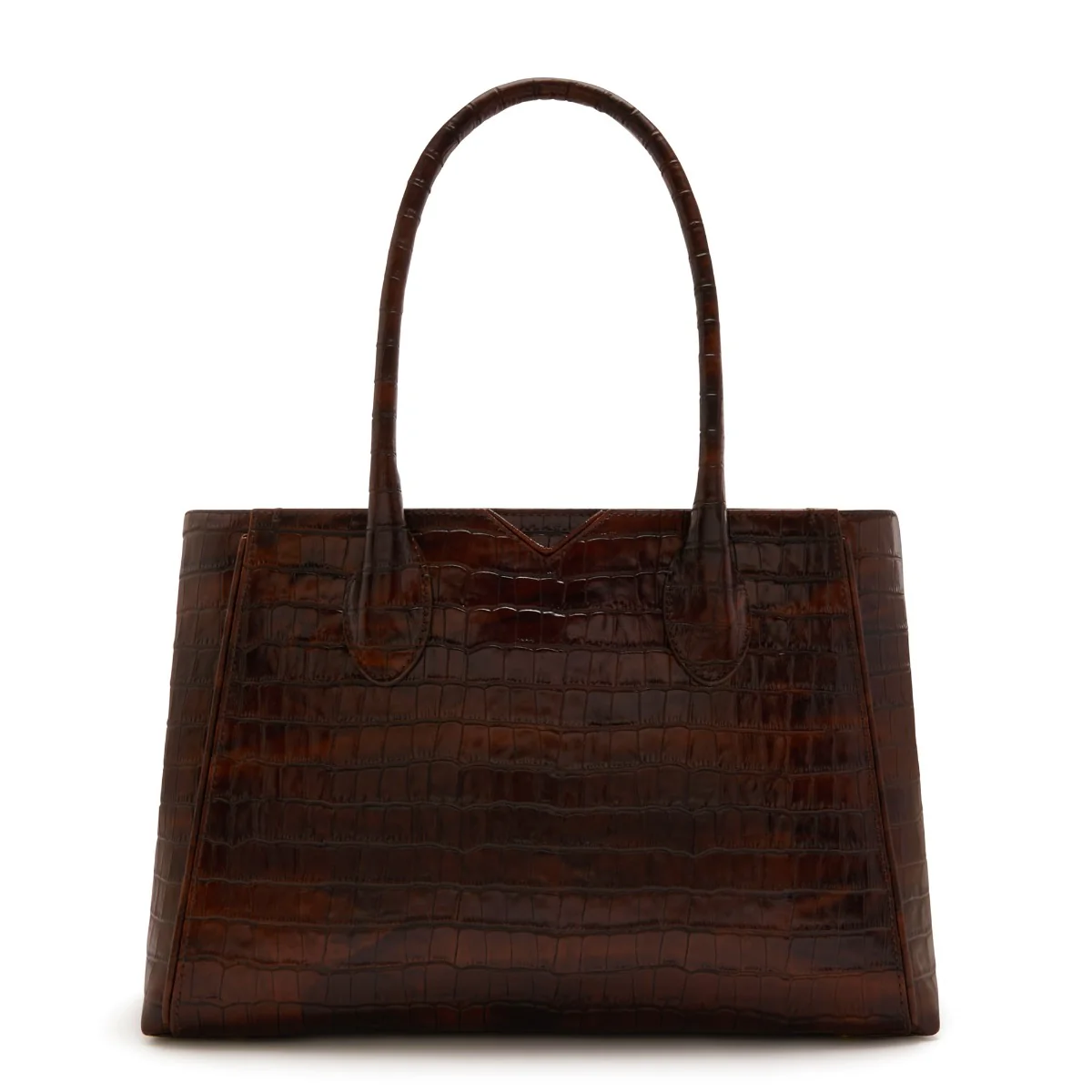 Isabel Bernard Honoré Cloe Midi Croco Brown Calfskin Leather Handbag IB25082-230 - Image 7