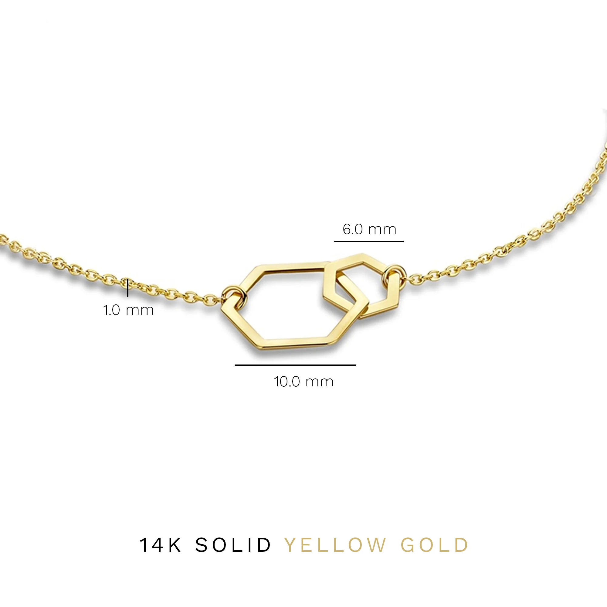 Isabel Bernard 14 Karaat Gouden Belleville Elena Double Armband IB320023 (Lengte: 16.00-18.00 cm) - Image 5