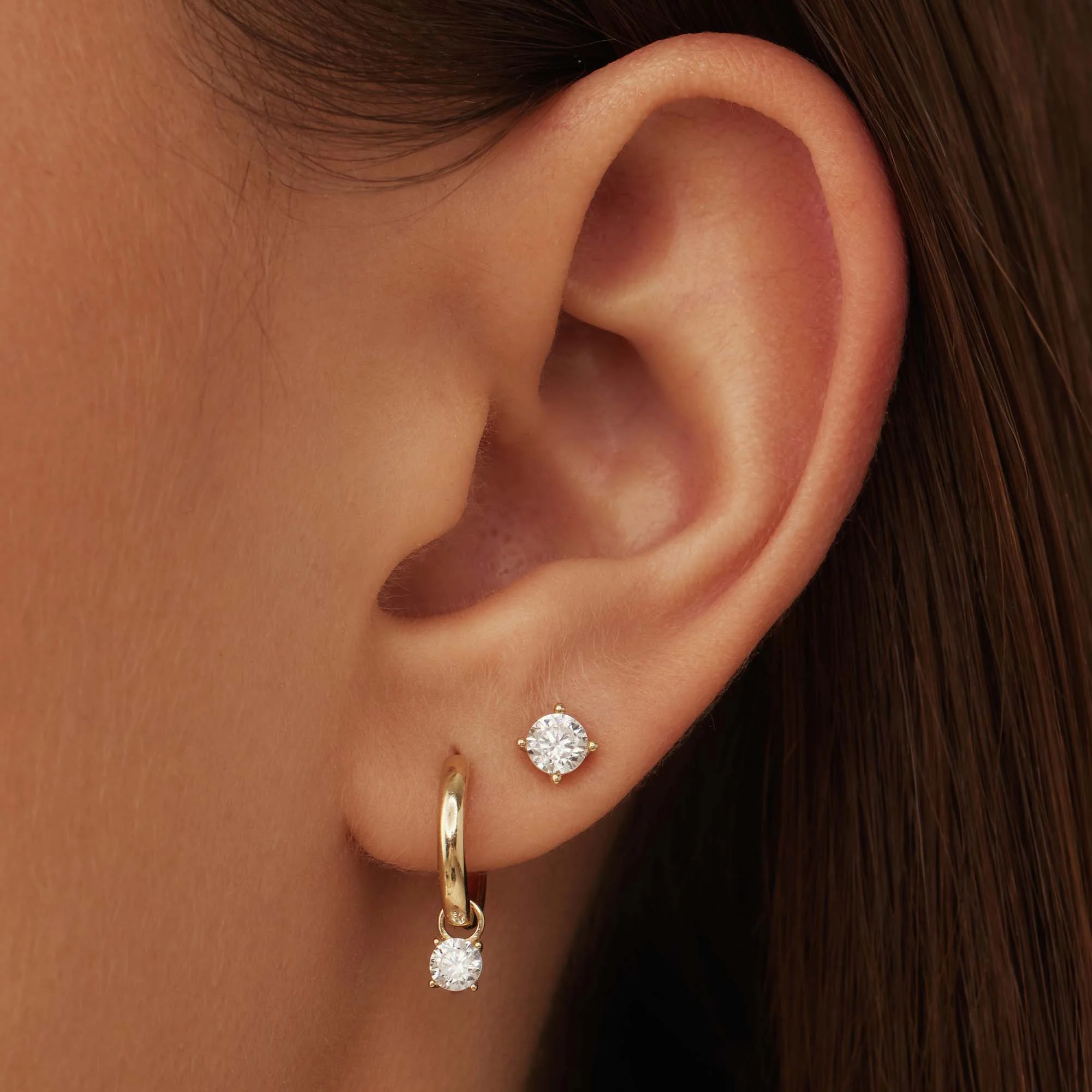 Isabel Bernard 14 Carat Golden Le Marais Lourdes Ear Studs IB360199 - Image 2