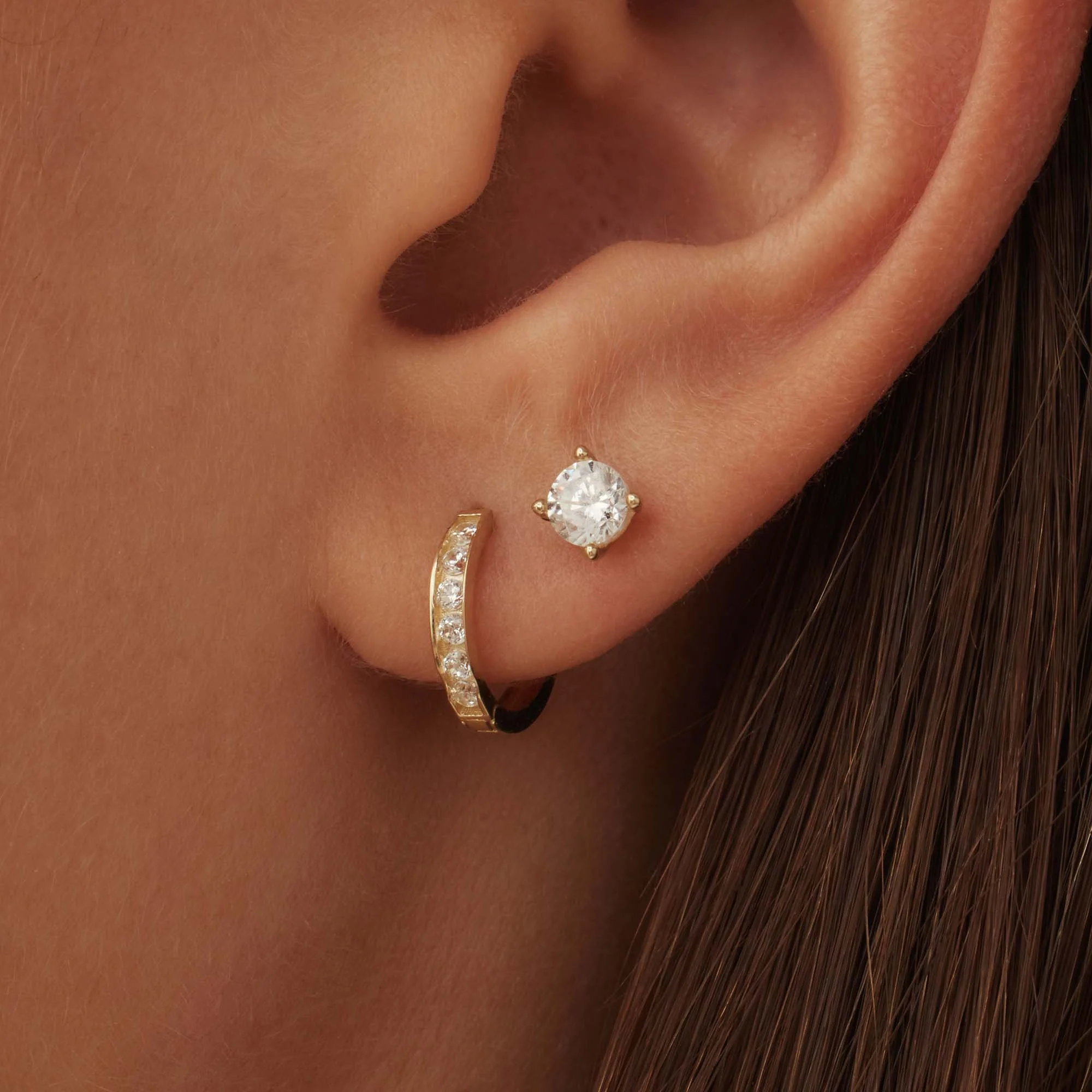 Isabel Bernard 14 Carat Golden Le Marais Lourdes Ear Studs IB360199 - Image 4