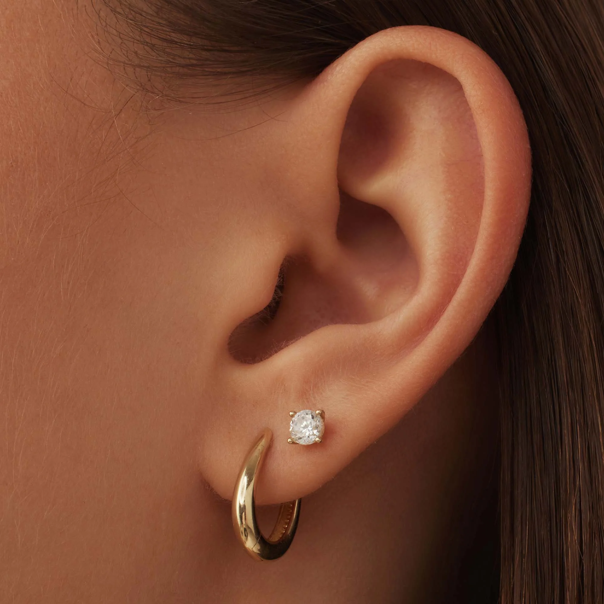 Isabel Bernard 14 Carat Golden Le Marais Lourdes Ear Studs IB360199 - Image 5