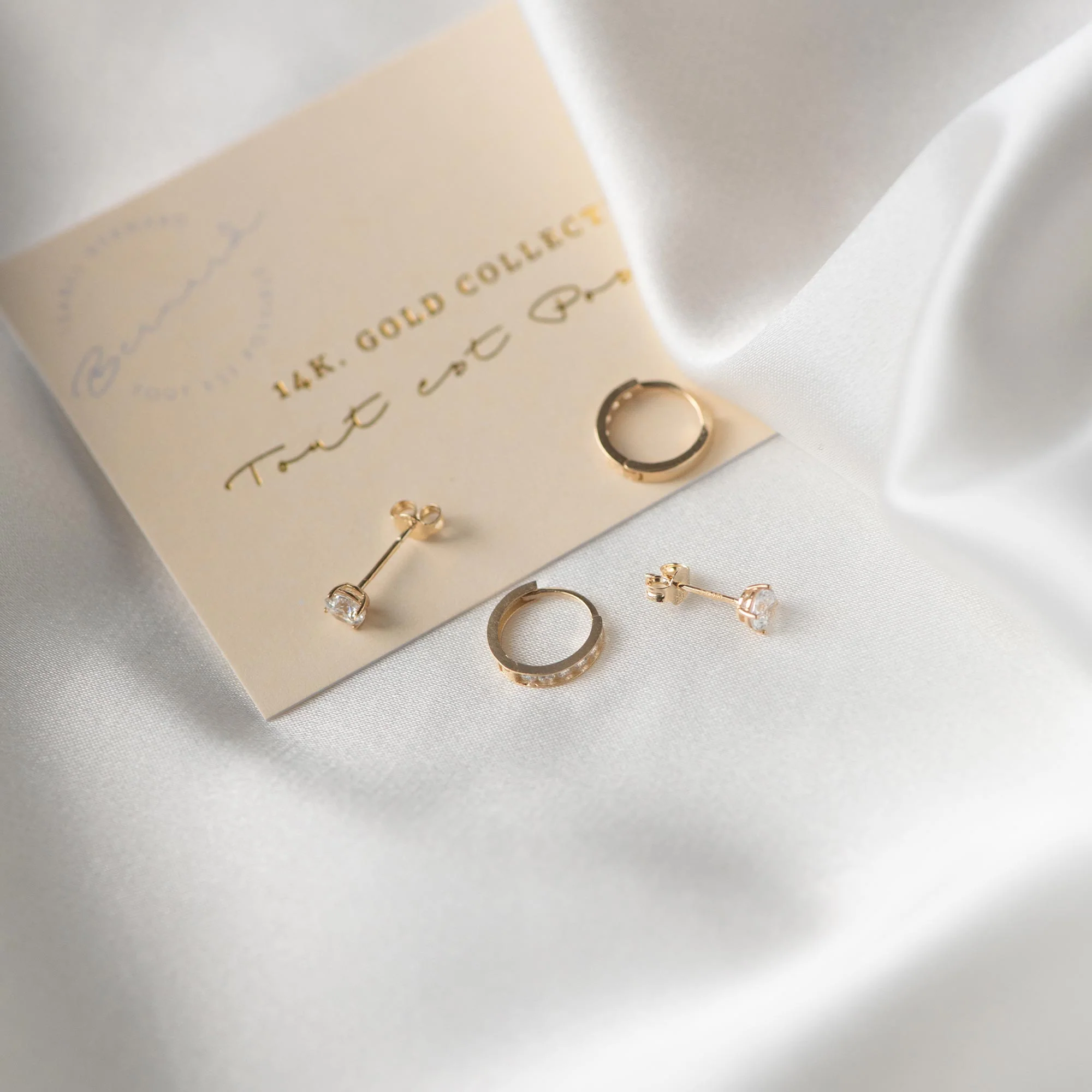 Isabel Bernard 14 Carat Golden Le Marais Lourdes Ear Studs IB360199 - Image 6