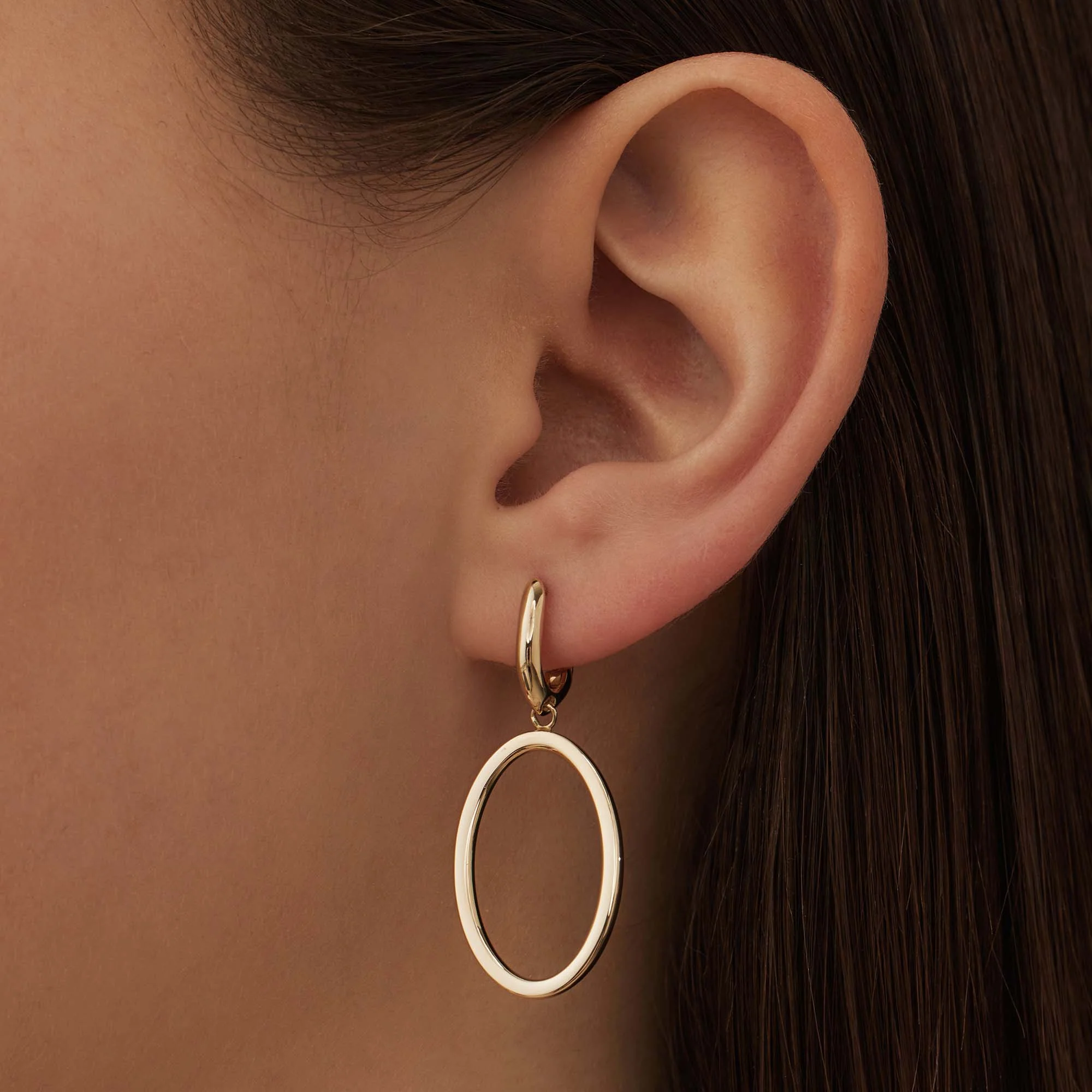 Isabel Bernard Aidee Annette 14 Carat Golden Schakel Drop earrings IB360236 - Image 2