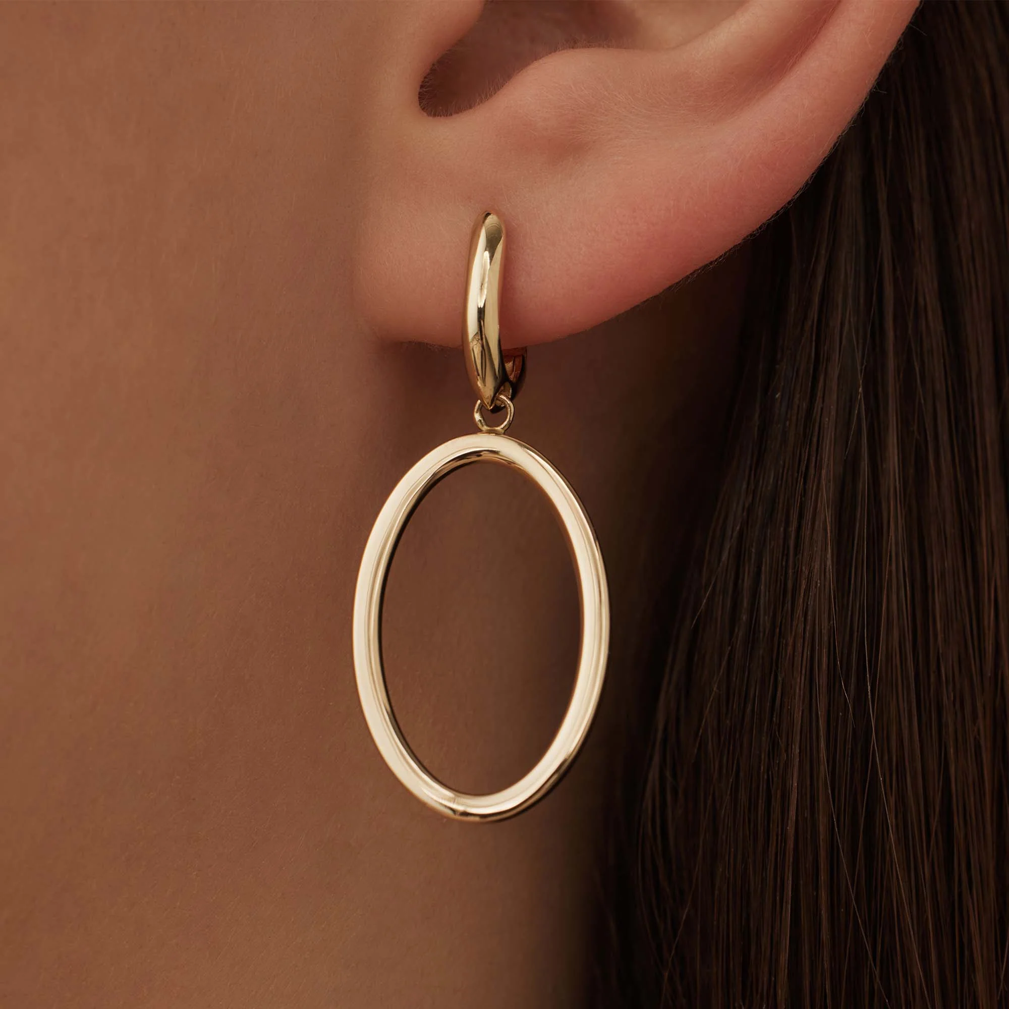 Isabel Bernard Aidee Annette 14 Carat Golden Schakel Drop earrings IB360236 - Image 3