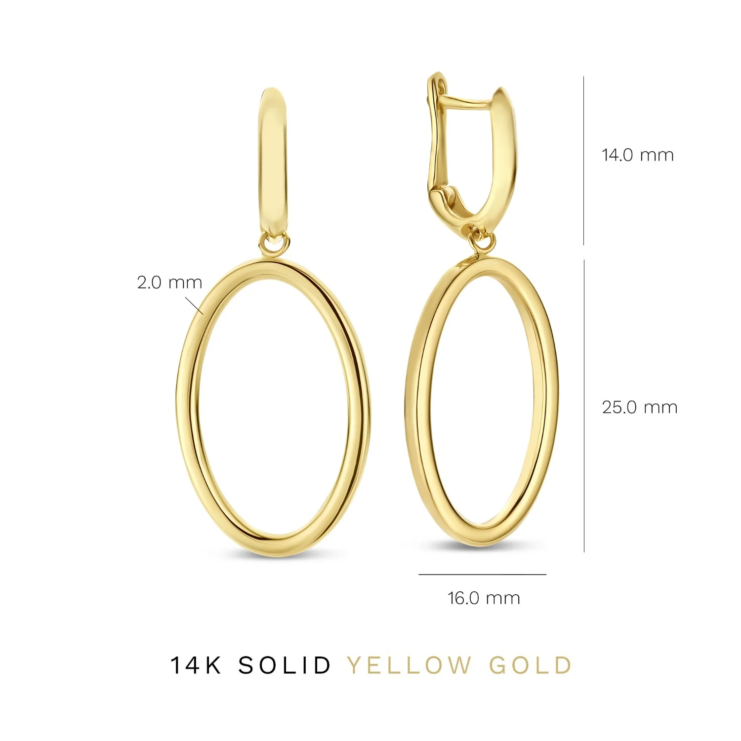 Isabel Bernard Aidee Annette 14 Carat Golden Schakel Drop earrings IB360236 - Image 6