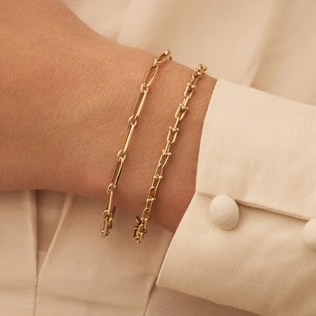 Isabel Bernard Aidee Royale 14 Karat Gold Link Necklace IB320140 - Image 2