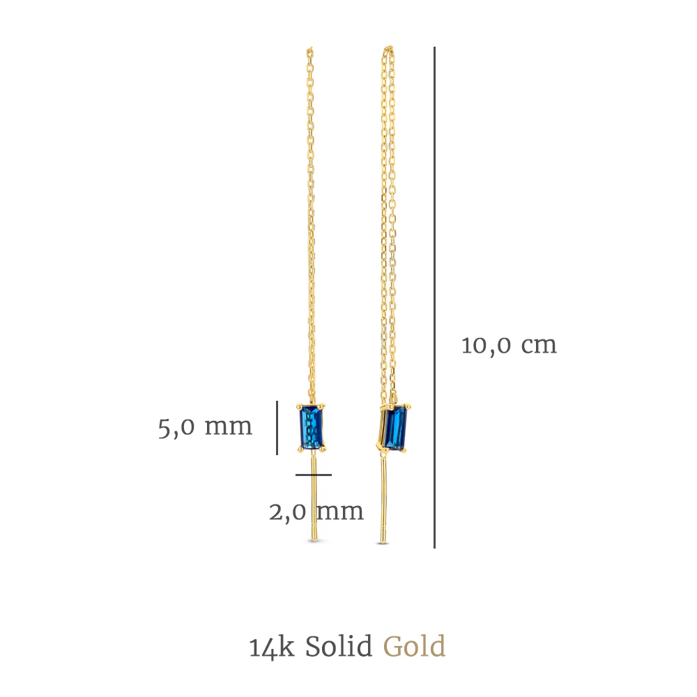 Isabel Bernard Baguette Odie 14 karaat gouden oorhangers IB360073 - Image 5