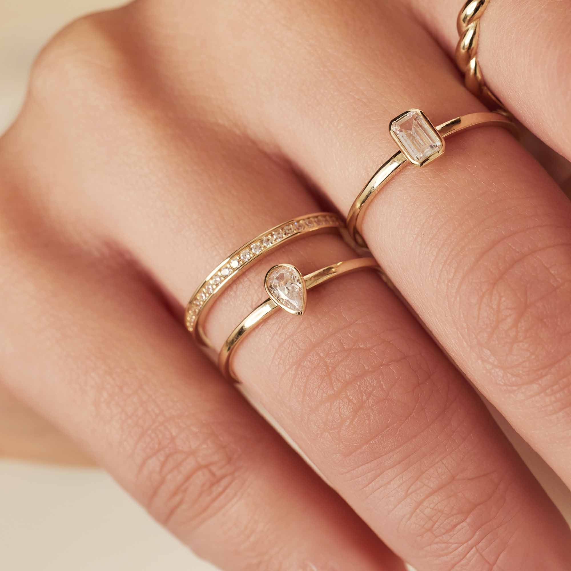 Isabel Bernard Baguette Genevieve 14 karaat gouden ring IB330082-48 - Image 2