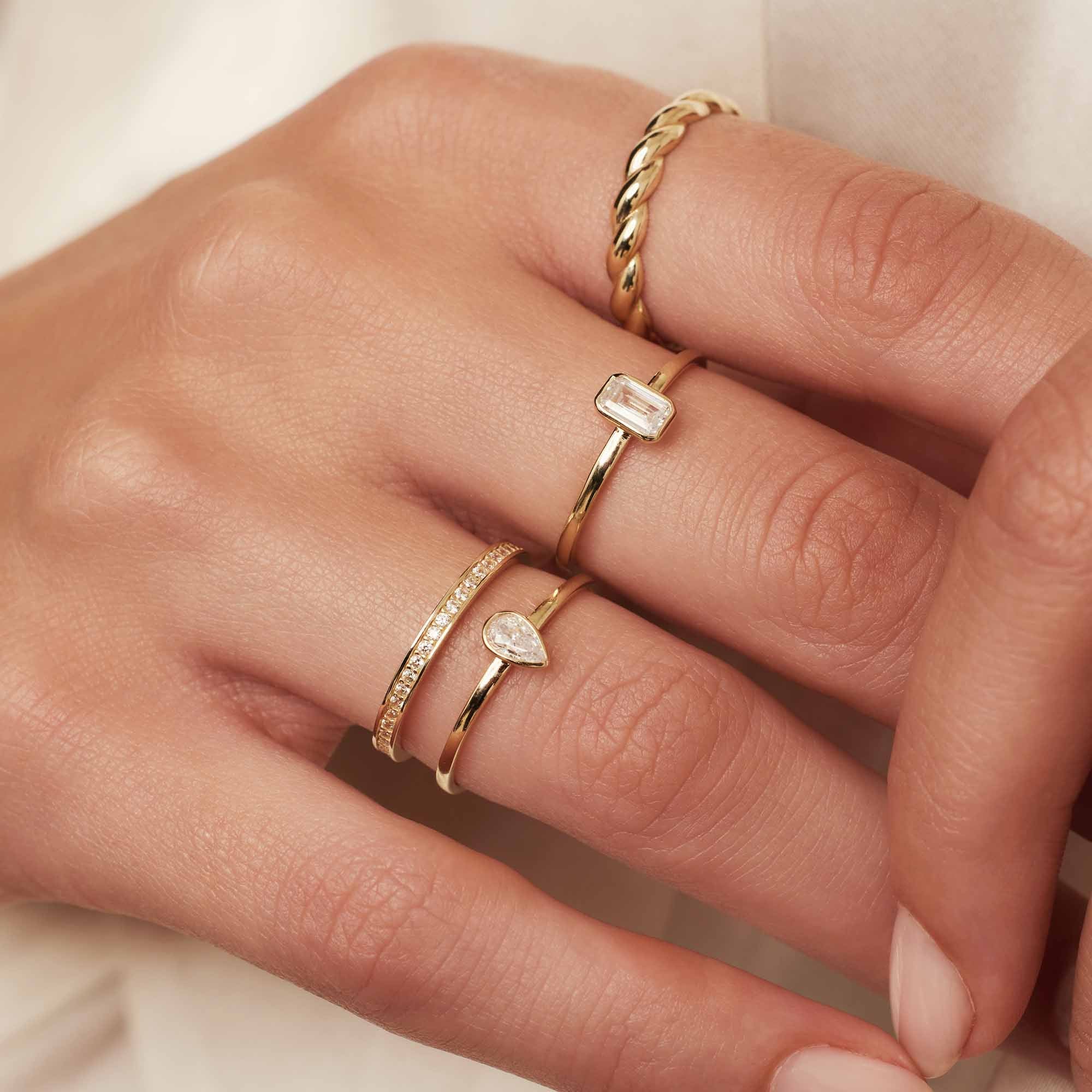 Isabel Bernard Baguette Genevieve 14 karaat gouden ring IB330082-48 - Image 3
