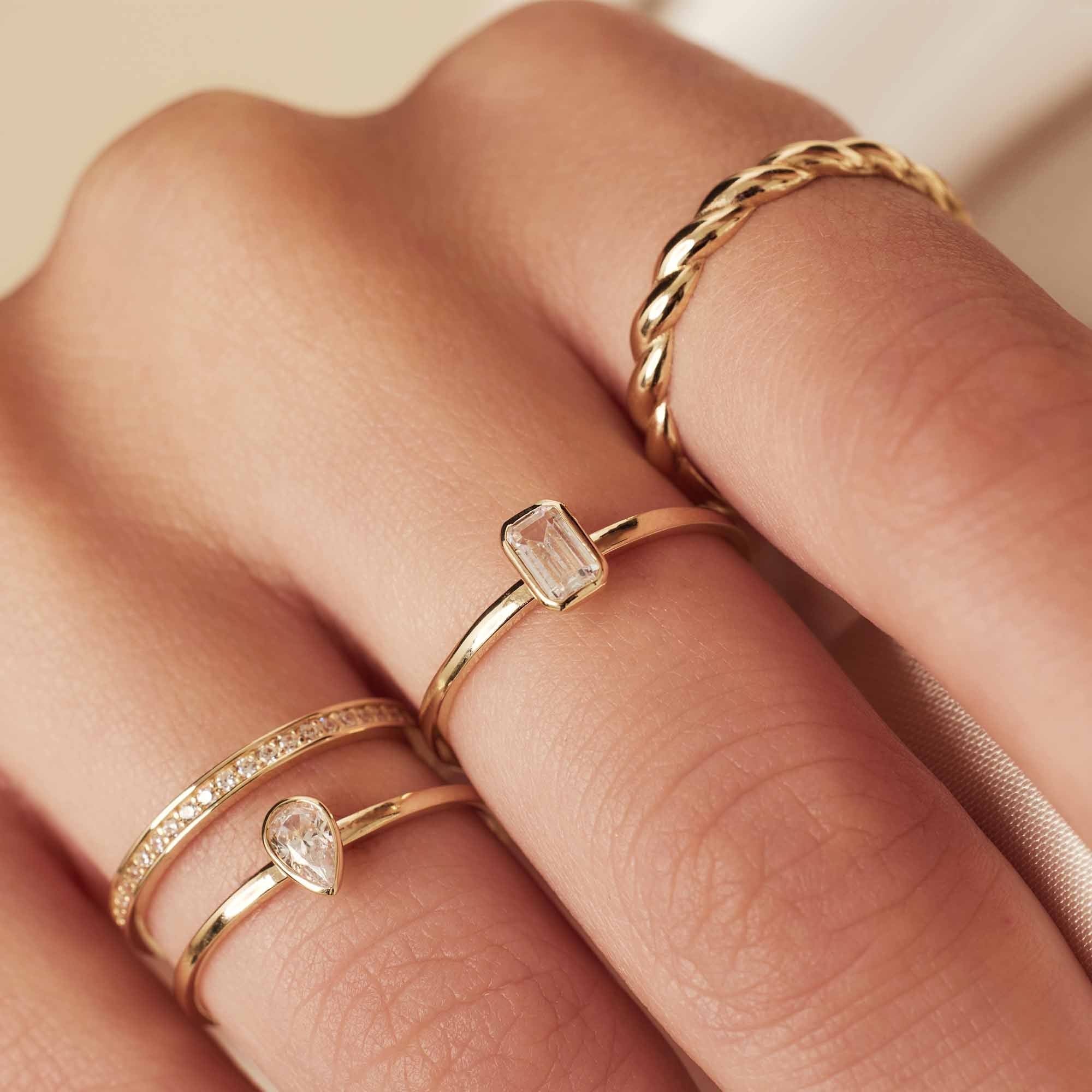 Isabel Bernard Baguette Genevieve 14 Karaat Gouden Ring IB330087-48 - Image 2