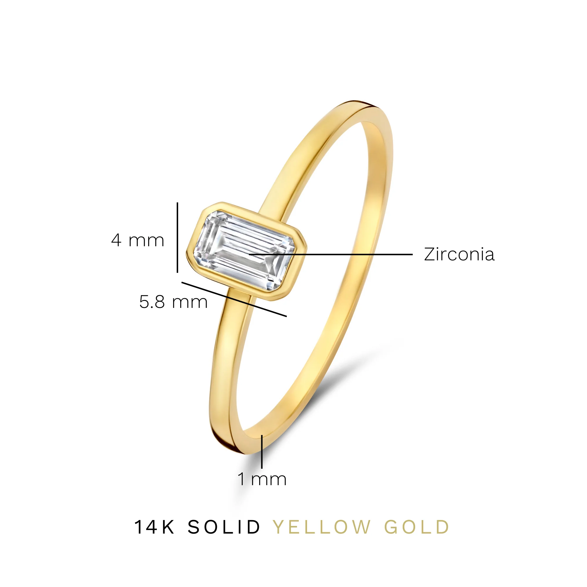 Isabel Bernard Baguette Genevieve 14 Karaat Gouden Ring IB330087-48 - Image 5