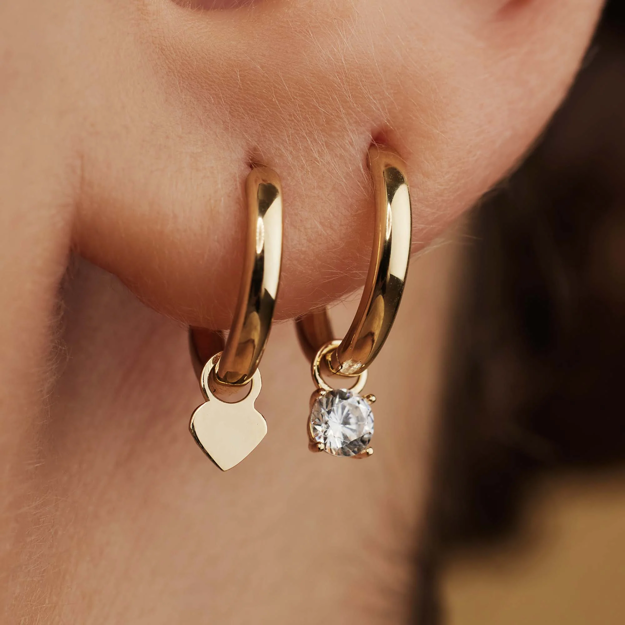 Isabel Bernard Belleville Amore 14 Carat Golden Hoop Earrings IB360155 - Image 3