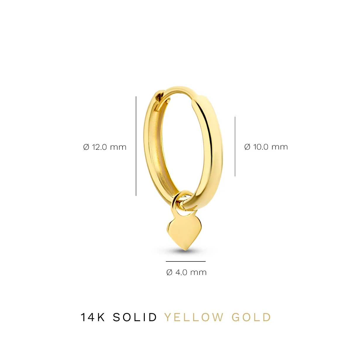 Isabel Bernard Belleville Amore 14 Carat Golden Hoop Earrings IB360155 - Image 5
