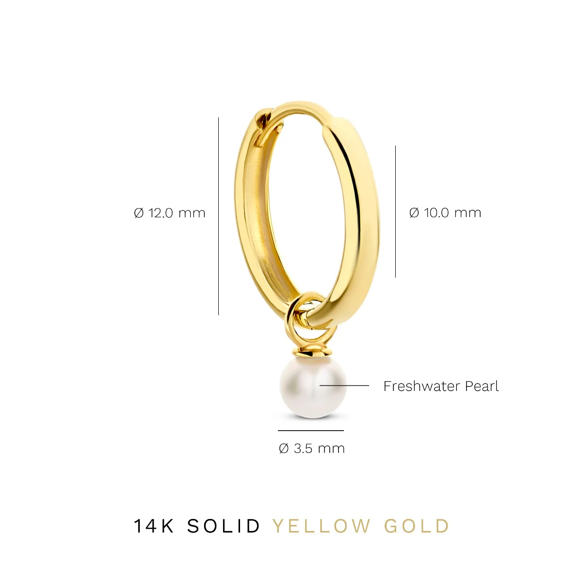 Isabel Bernard Belleville Luna 14 Carat Golden Hoop Earrings IB360158 - Image 5