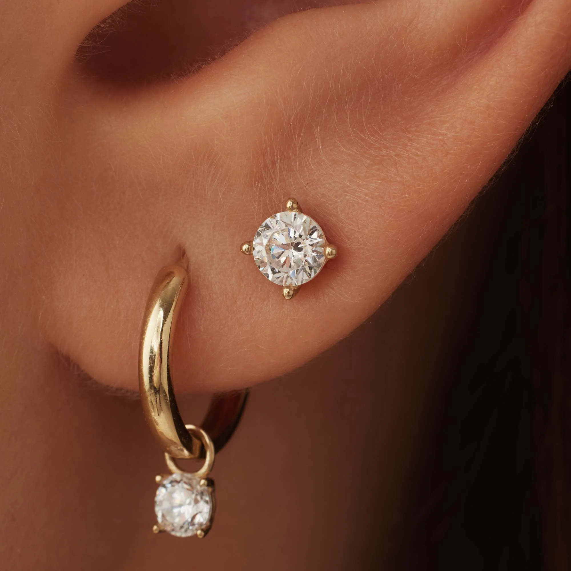 Isabel Bernard Cadeau d'Isabel 14 Carat Golden Earrings set IB90079 - Image 4