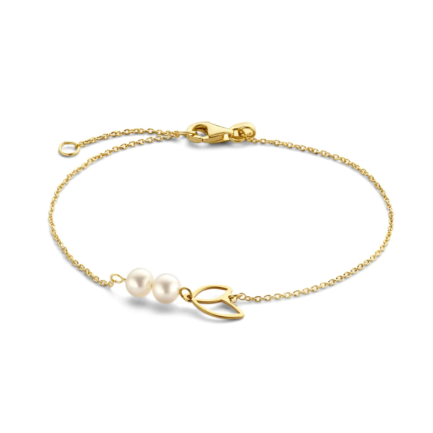 Isabel Bernard Cadeau d'Isabel 14 karat gold bracelet and ear studs gift set with freshwater pearls IB90185 - Image 4