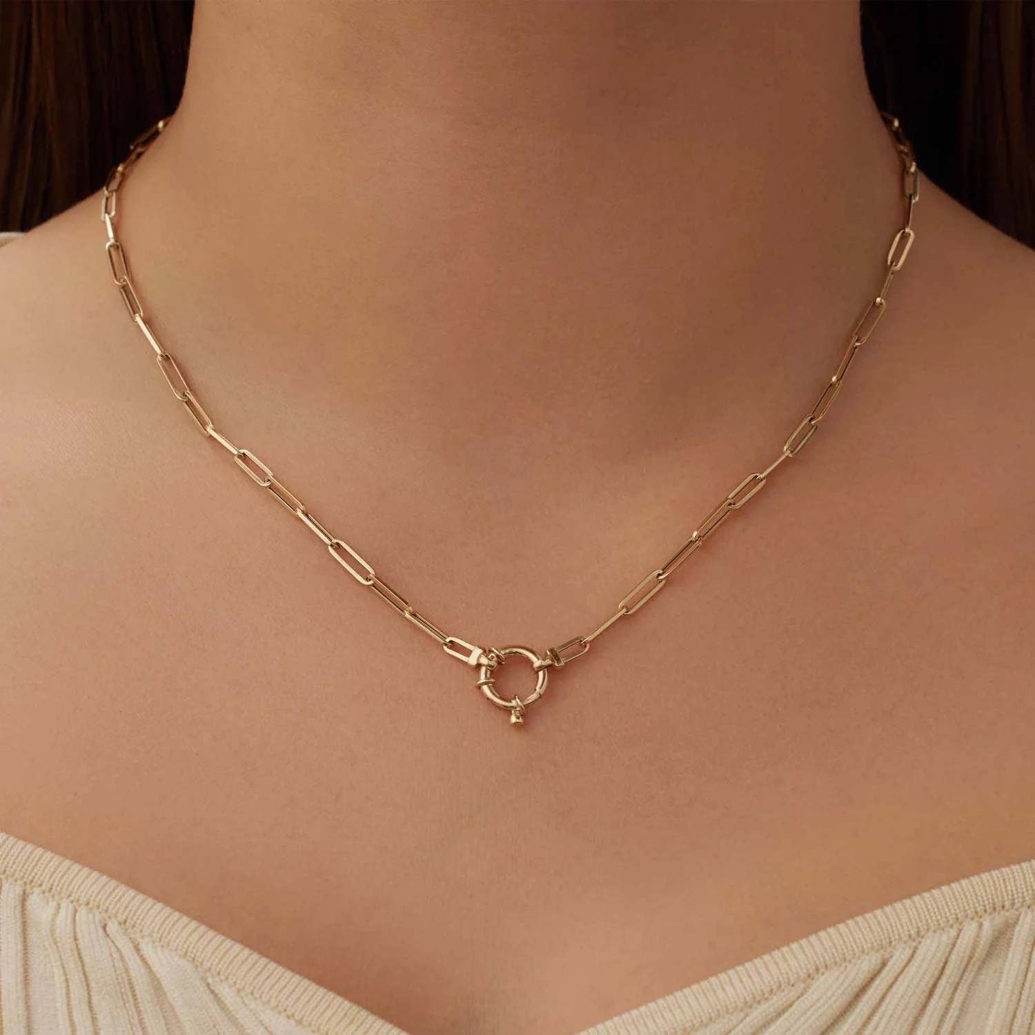 Isabel Bernard Cadeau d'Isabel 14 karat gold link necklace and link bracelet gift set IB90184 - Image 2