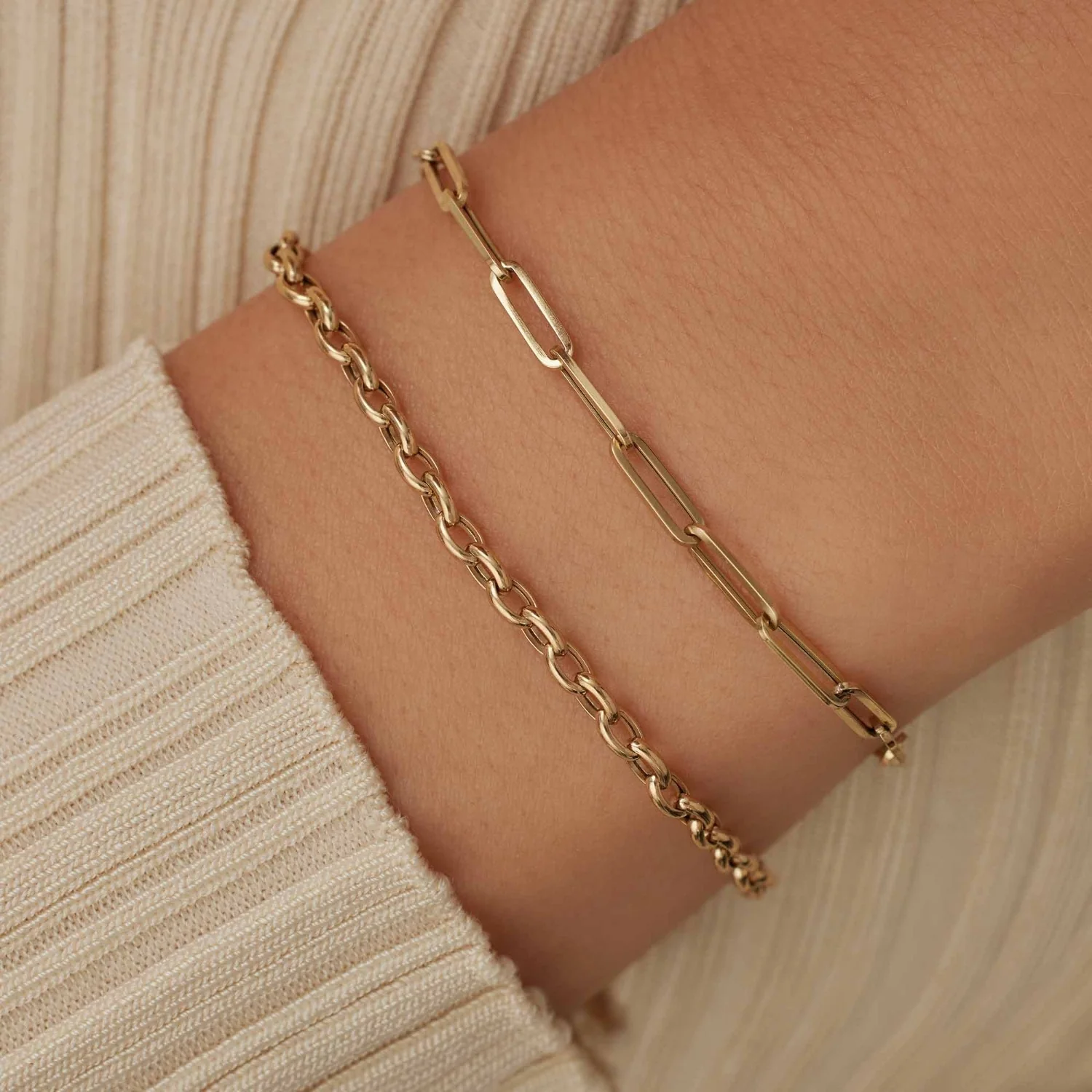 Isabel Bernard Cadeau d'Isabel 14 karat gold link necklace and link bracelet gift set IB90184 - Image 5