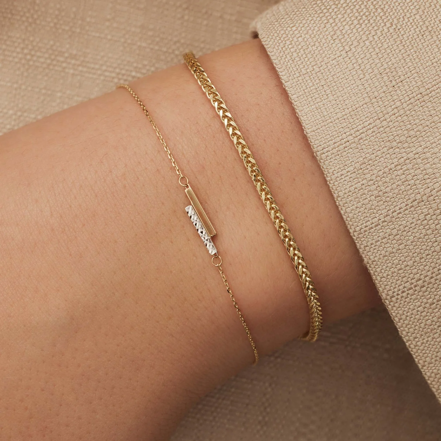 Isabel Bernard Cadeau d'Isabel 14 karat gold necklace and bracelet gift set with rods IB90189 - Image 3