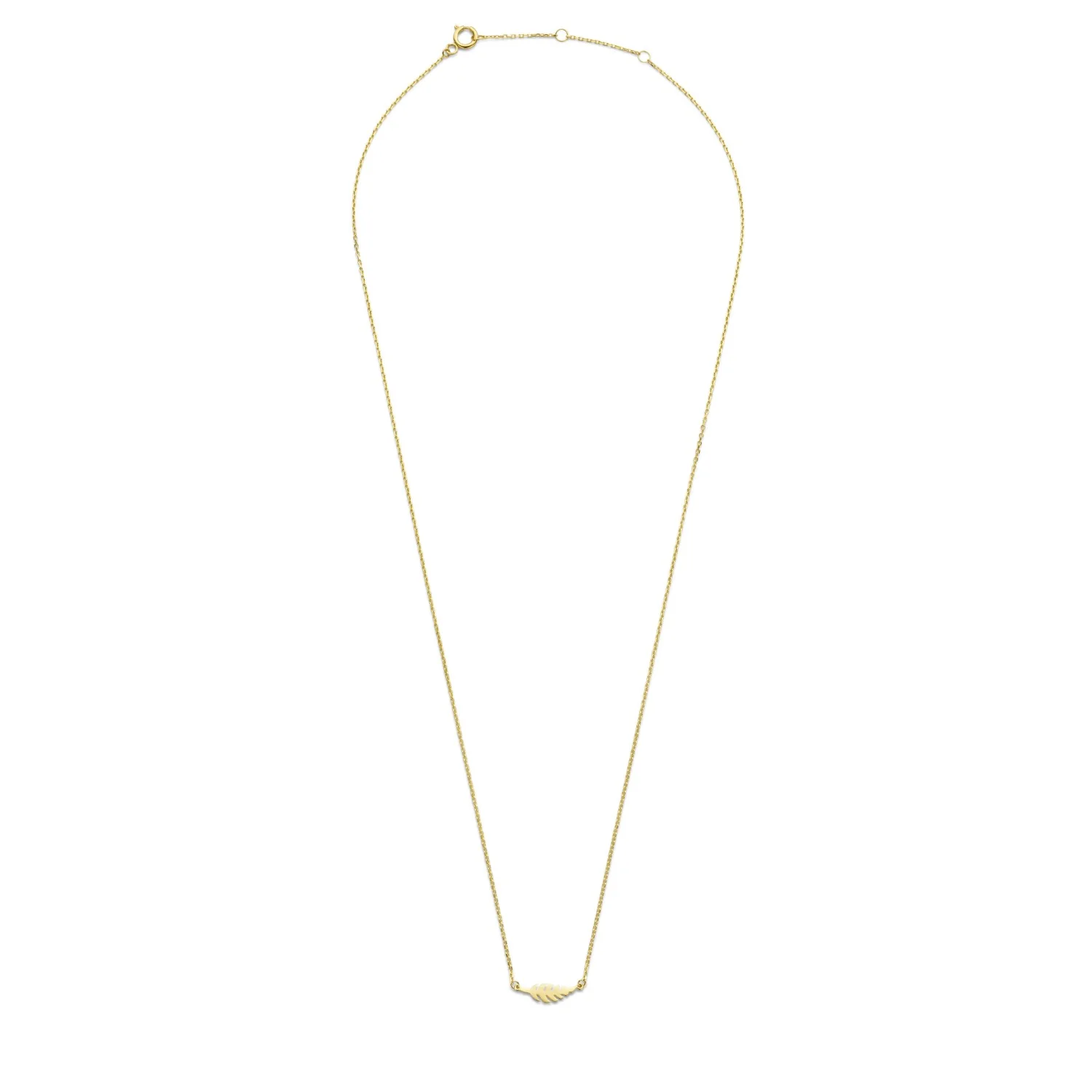 Isabel Bernard Cadeau d'Isabel 14 karat gold necklace and ear studs gift set with feather IB90186 - Image 7