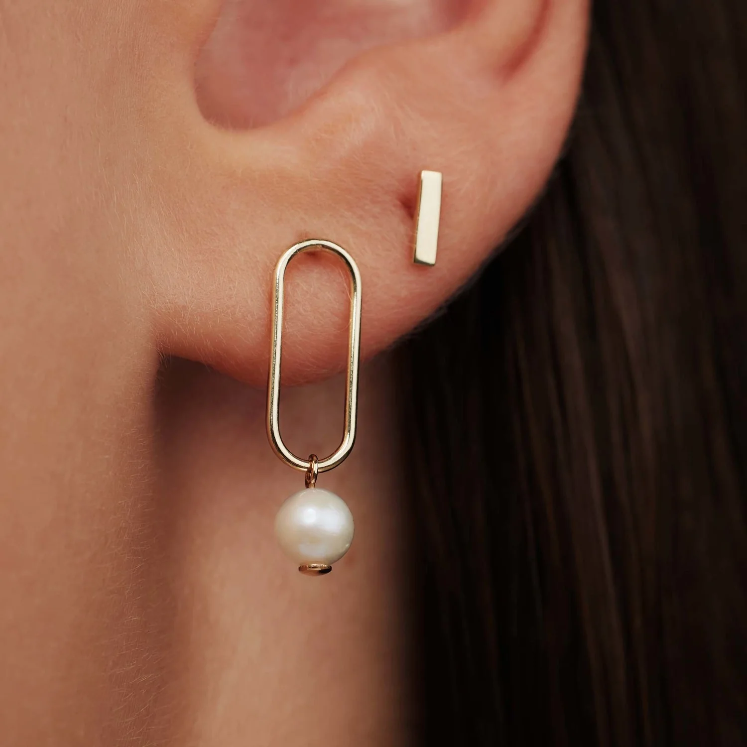 Isabel Bernard Cadeau d'Isabel 14 karat gold necklace and ear studs gift set with freshwater pearls IB90182 - Image 3