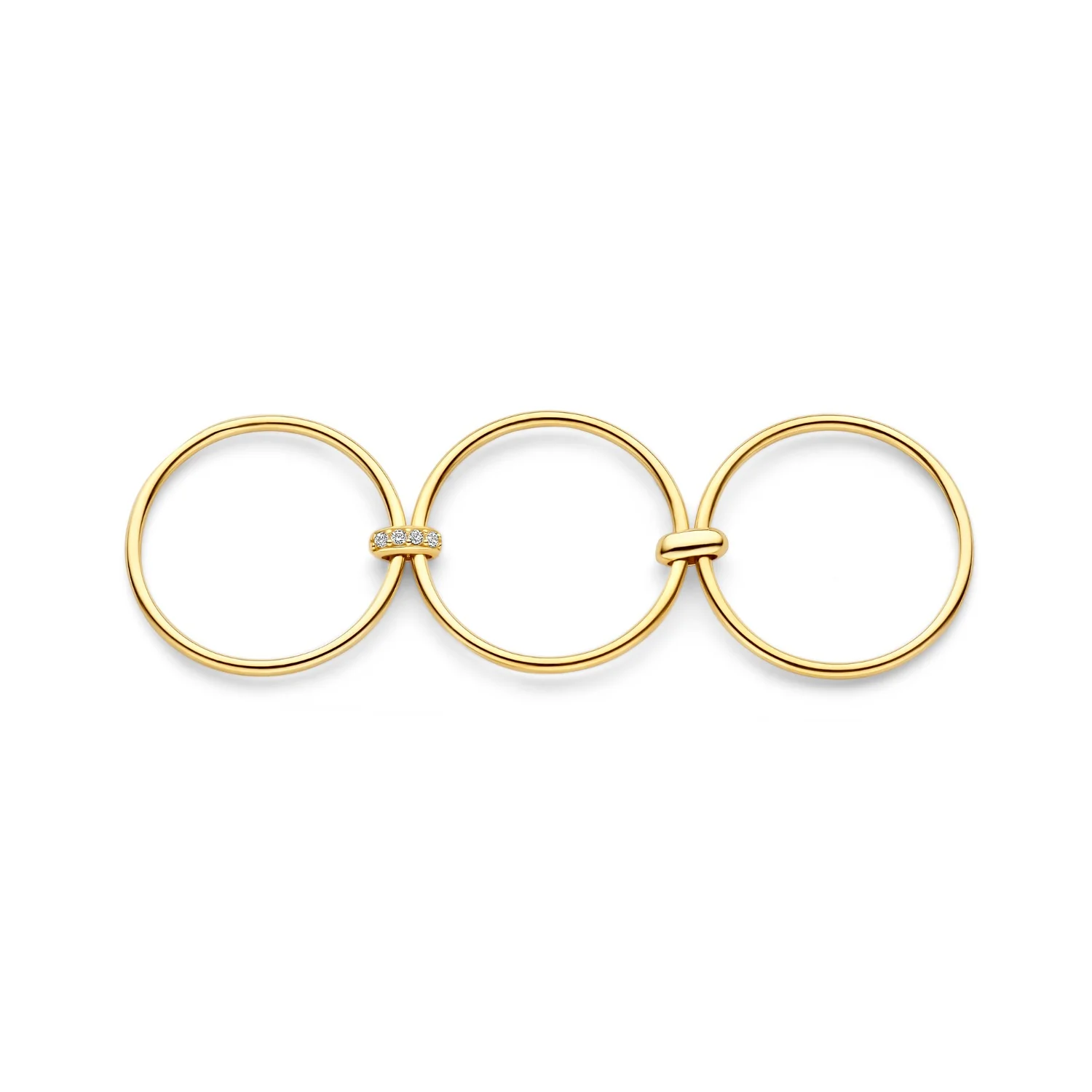 Isabel Bernard Cour d'Honneur Adora 14 karat golden 3-piece multiring with zirkonia stones IB330105-52 - Image 6