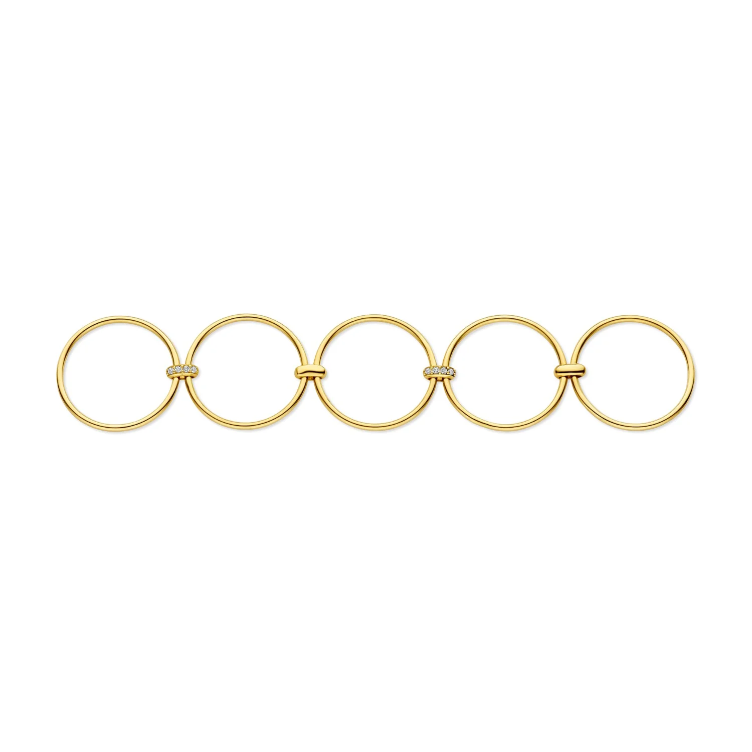 Isabel Bernard Cour d'Honneur Adora 14 karat golden 5-piece multiring with zirkonia stones ib330106-56 - Image 6