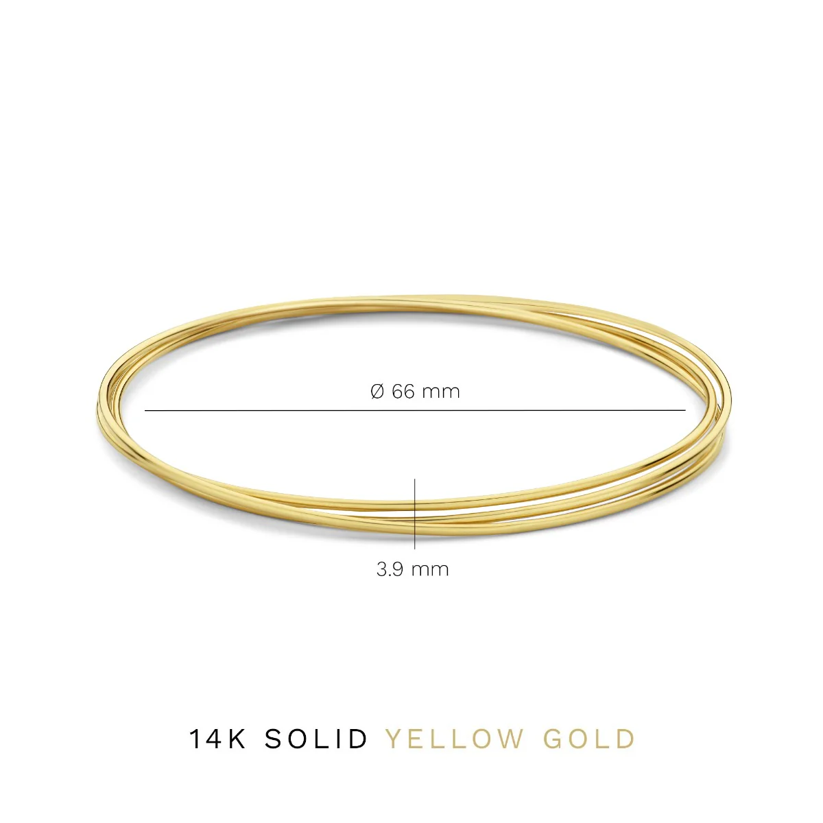 Isabel Bernard Cour d'Honneur Adora 14 Carat Golden Bangle Set IB320110 - Image 5