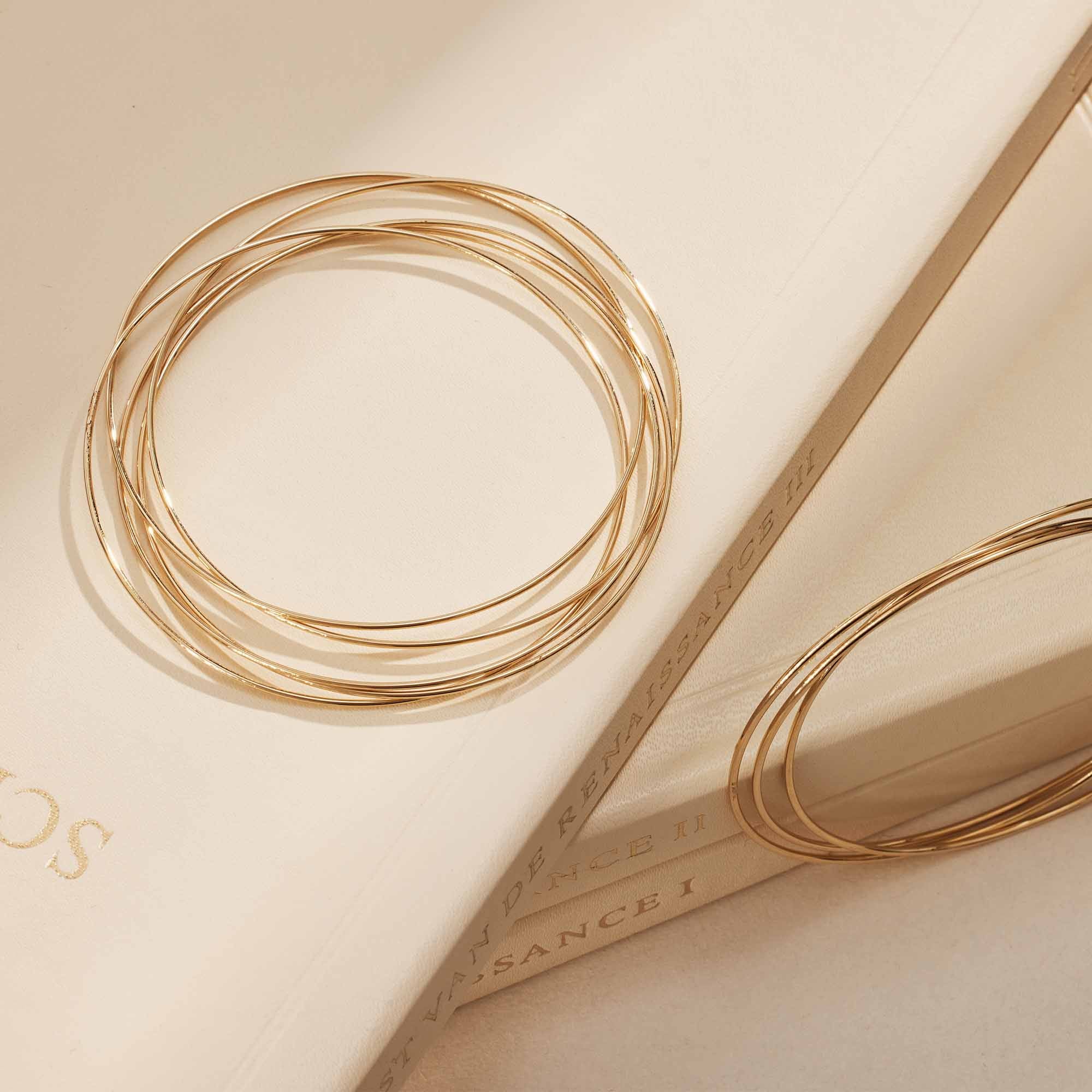 Isabel Bernard Cour d'Honneur Adora 14 Carat Golden Bangle Set IB320111 - Image 4