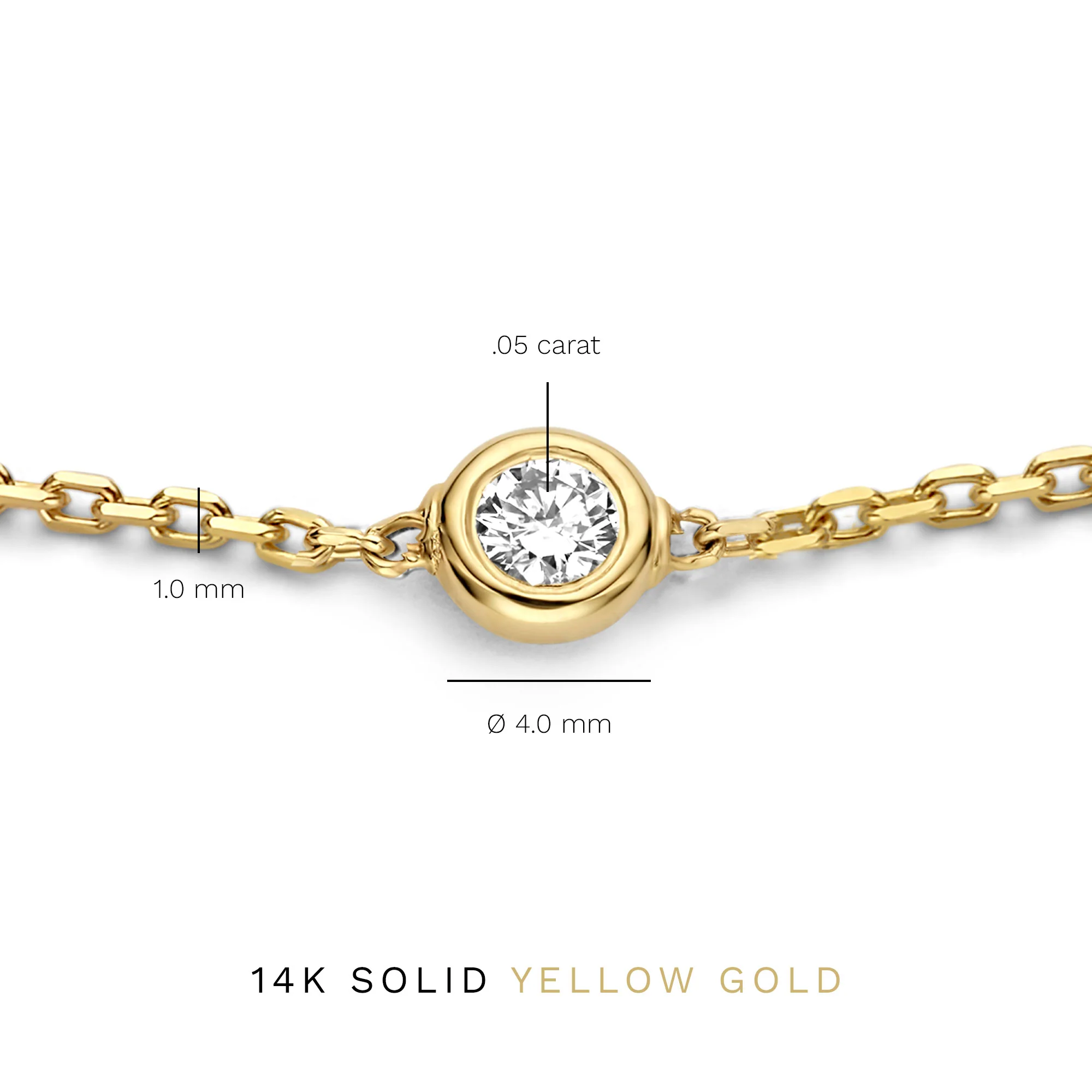 Isabel Bernard De la Paix Alfie 14 Carat Golden Bracelet | diamond 0.05 ct | IBD320002 - Image 7