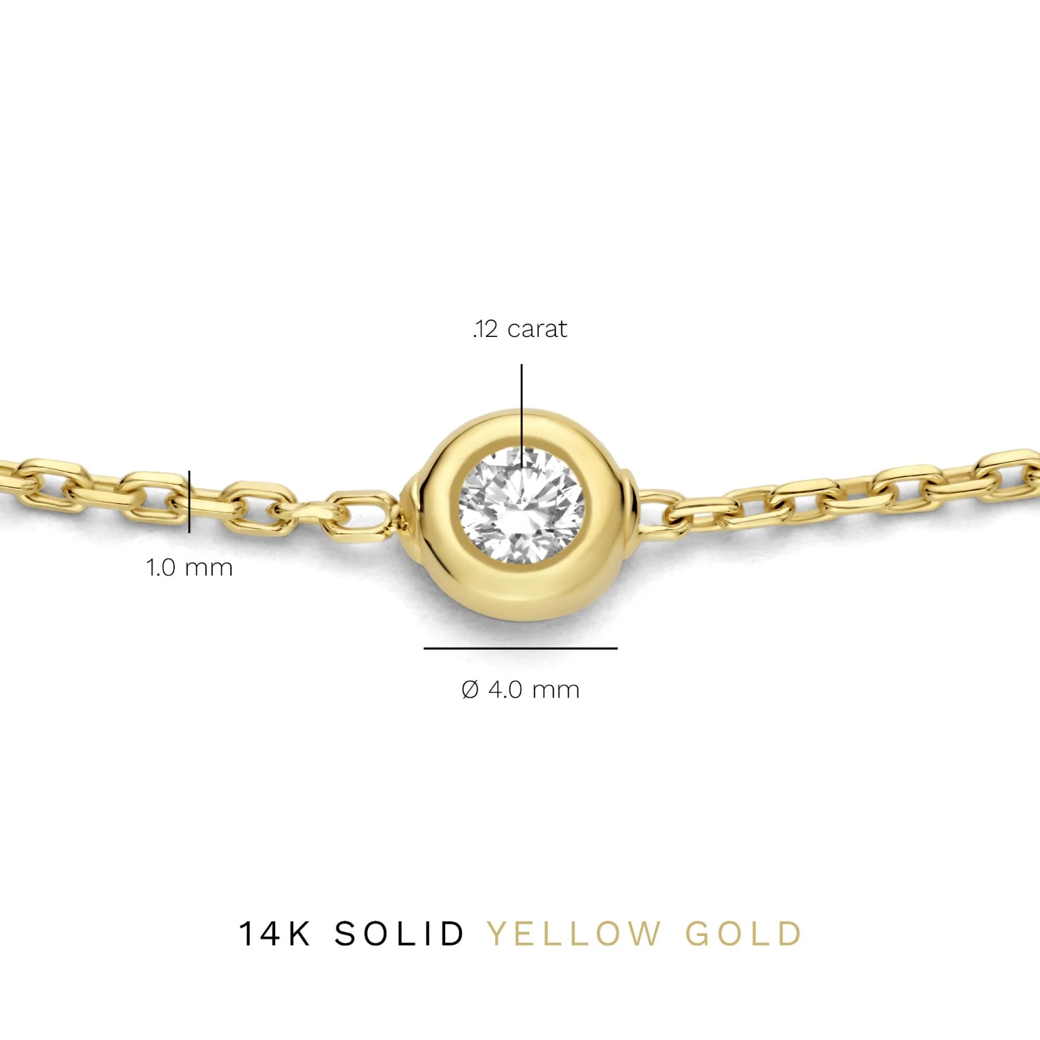 Isabel Bernard De la Paix Alfie 14 Carat Golden Bracelet | diamond 0.12 ct | IBD320001 - Image 7