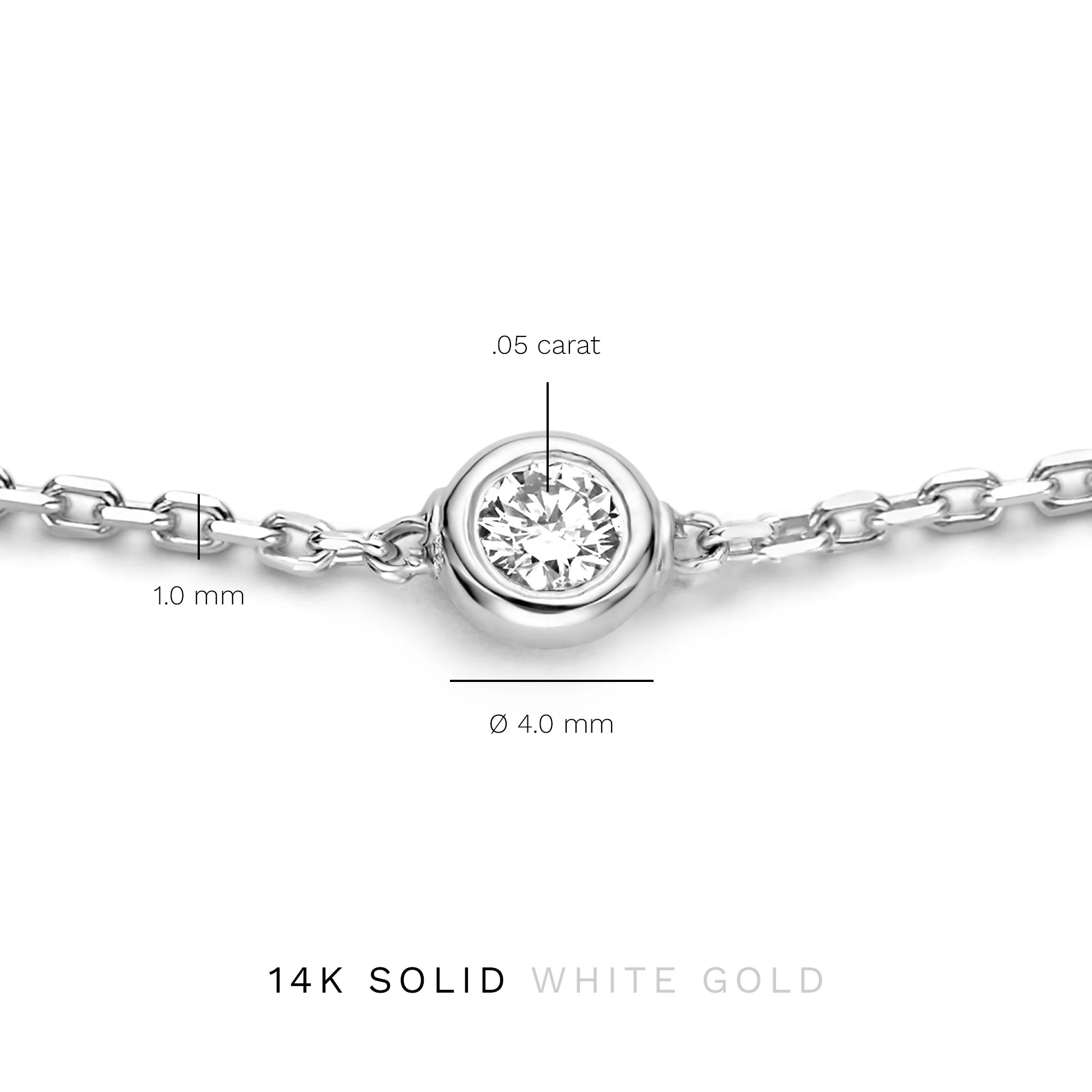 Isabel Bernard De la Paix Alfie 14 Carat Whitegold Bracelet | diamond 0.05 ct | IBD320004 - Image 6