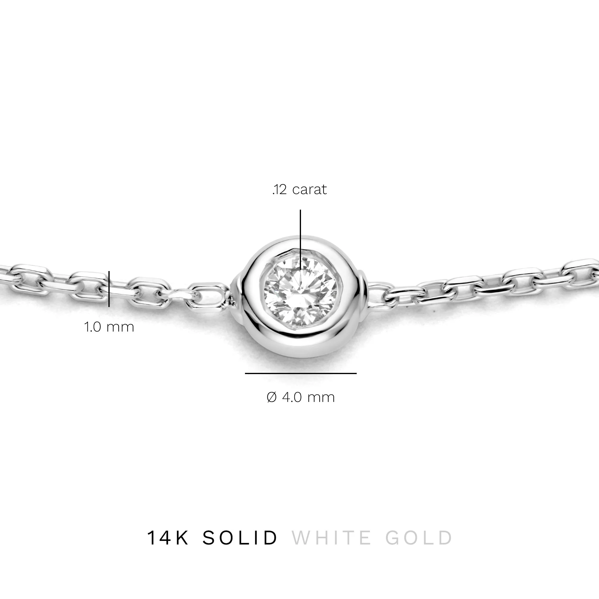 Isabel Bernard De la Paix Alfie 14 Carat Whitegold Bracelet | diamond 0.12 ct | IBD320003 - Image 9