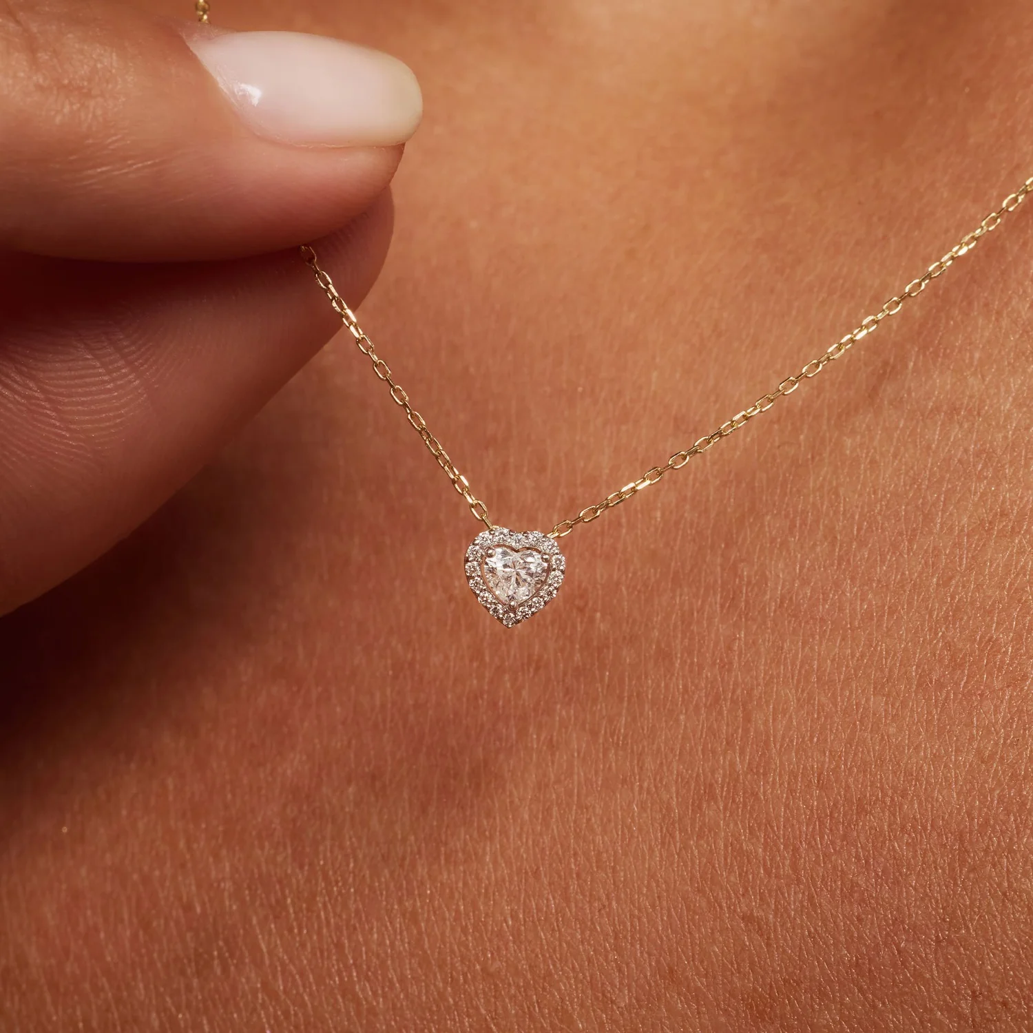 Isabel Bernard De la Paix Amore 14 karat gold necklace with diamond 0.14 carat IBD350024 - Image 2