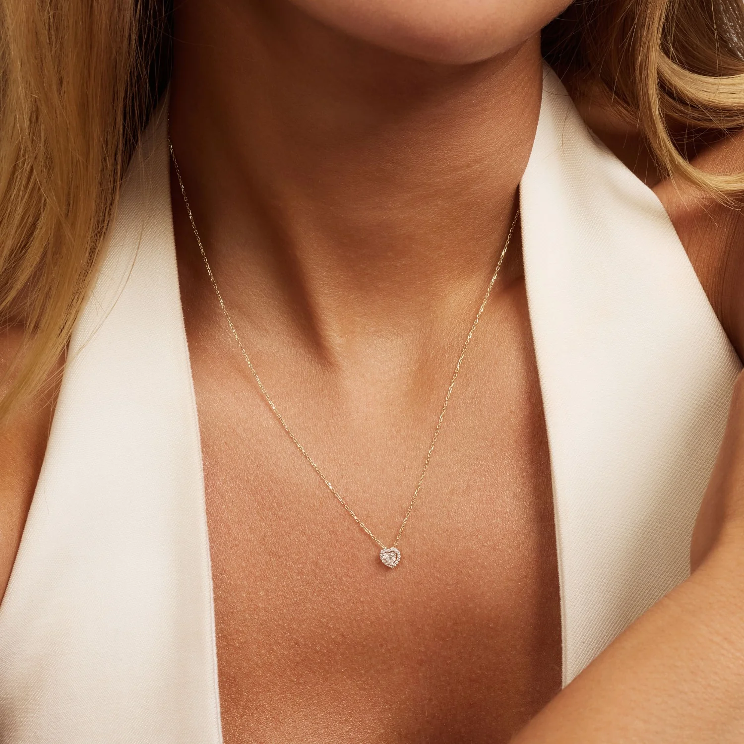 Isabel Bernard De la Paix Amore 14 karat gold necklace with diamond 0.14 carat IBD350024 - Image 3